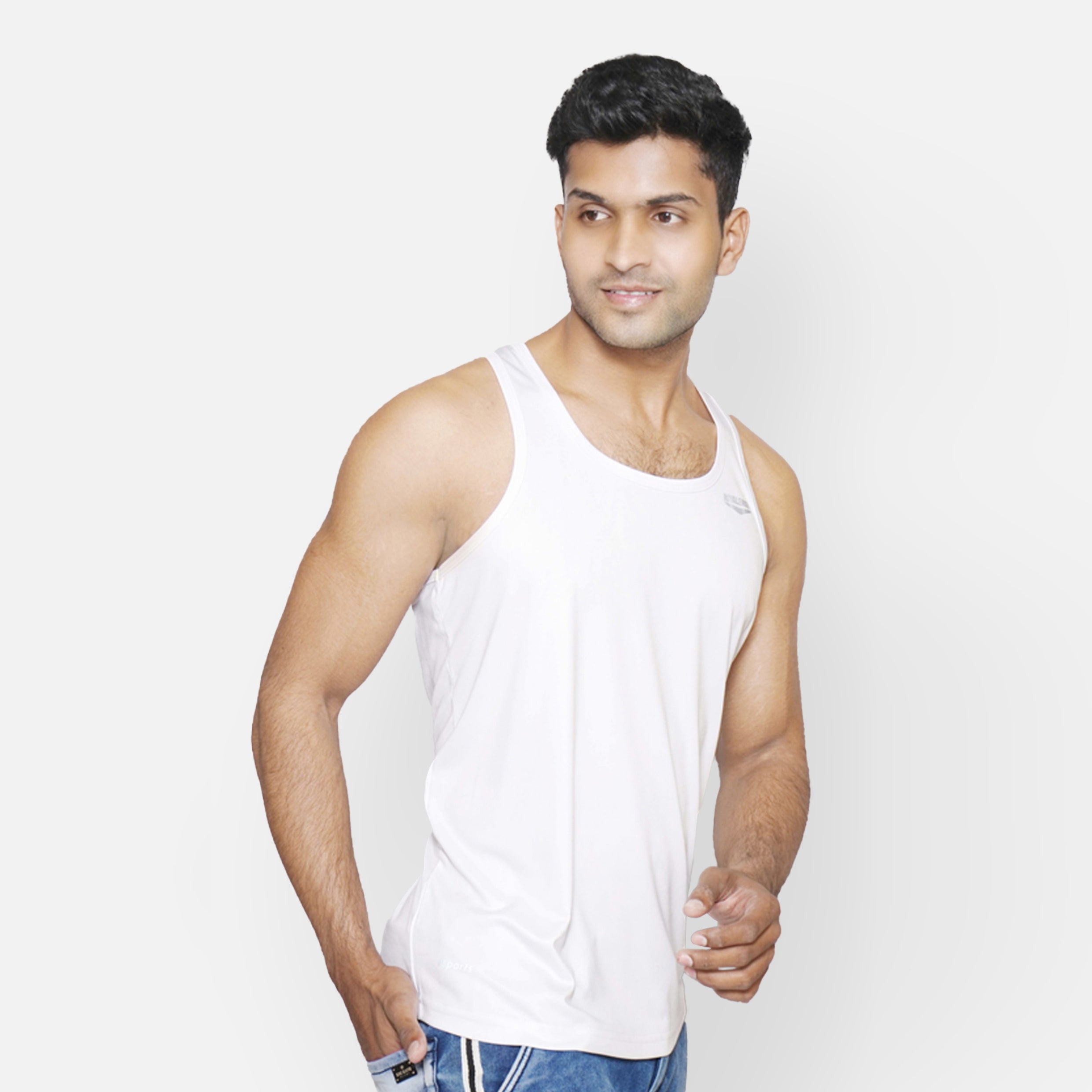 DriSOFT Vest Apparel Men White Tank Top Sando RWM4018
