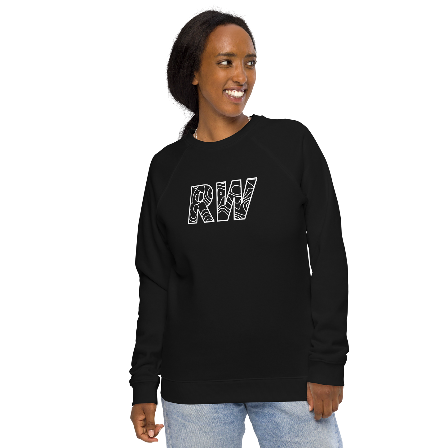 Unisex organic raglan sweatshirt