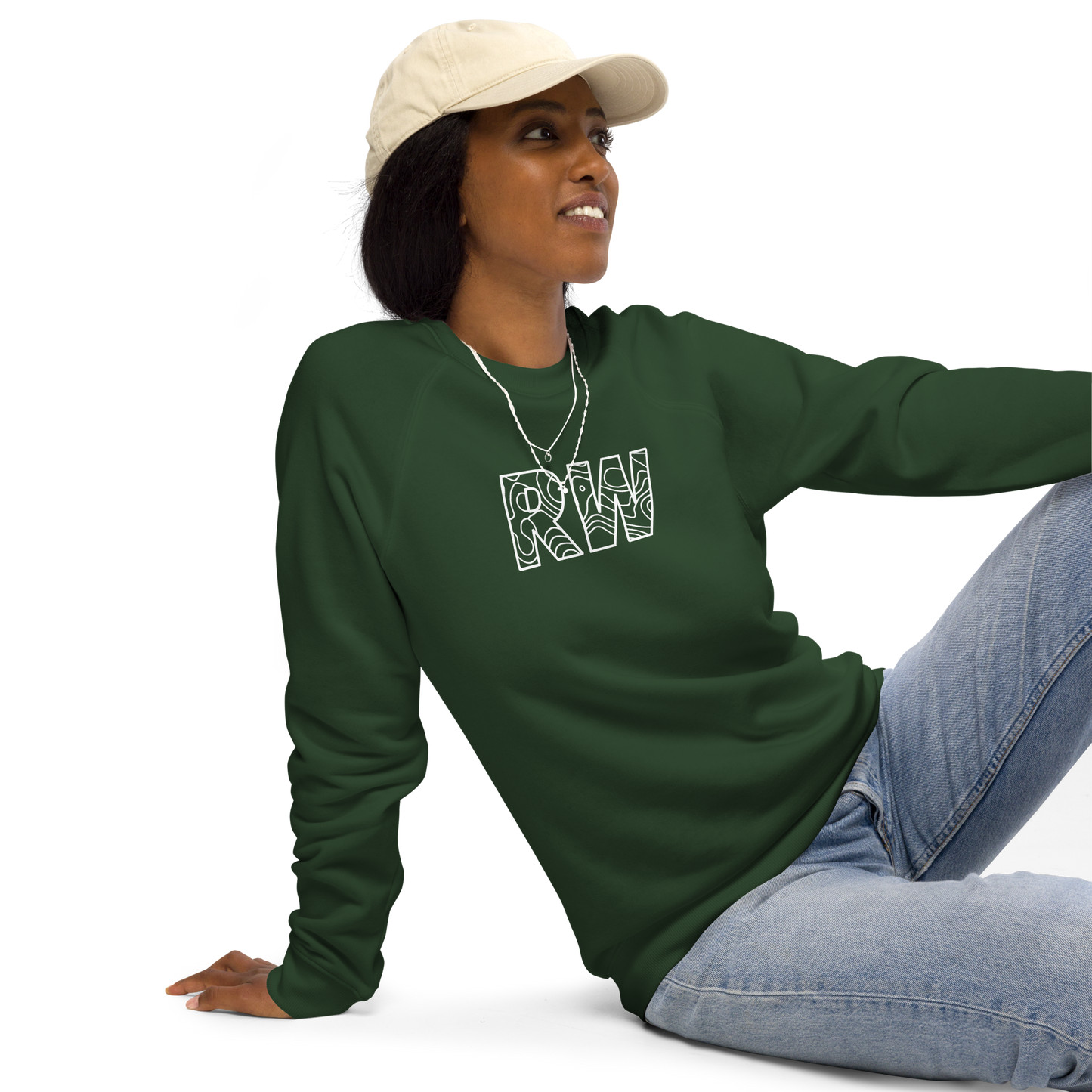 Unisex organic raglan sweatshirt