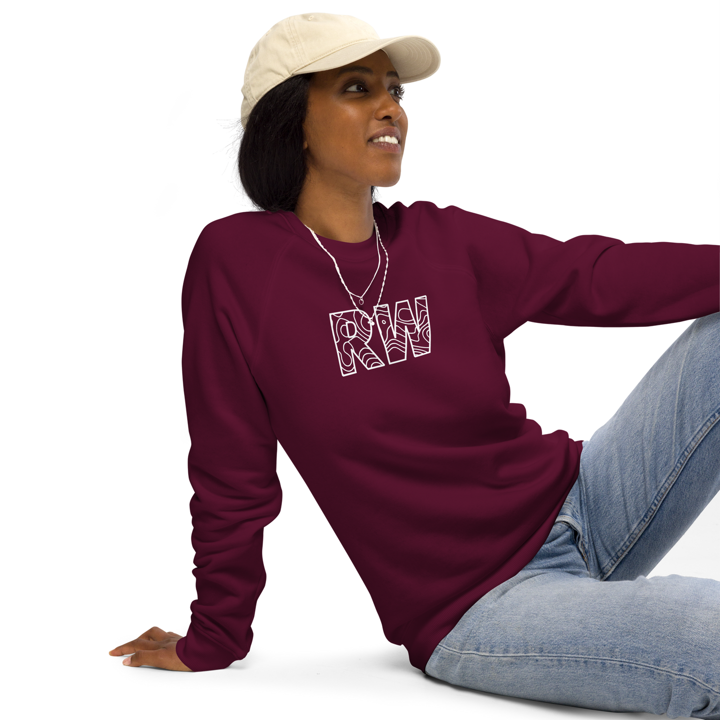 Unisex organic raglan sweatshirt