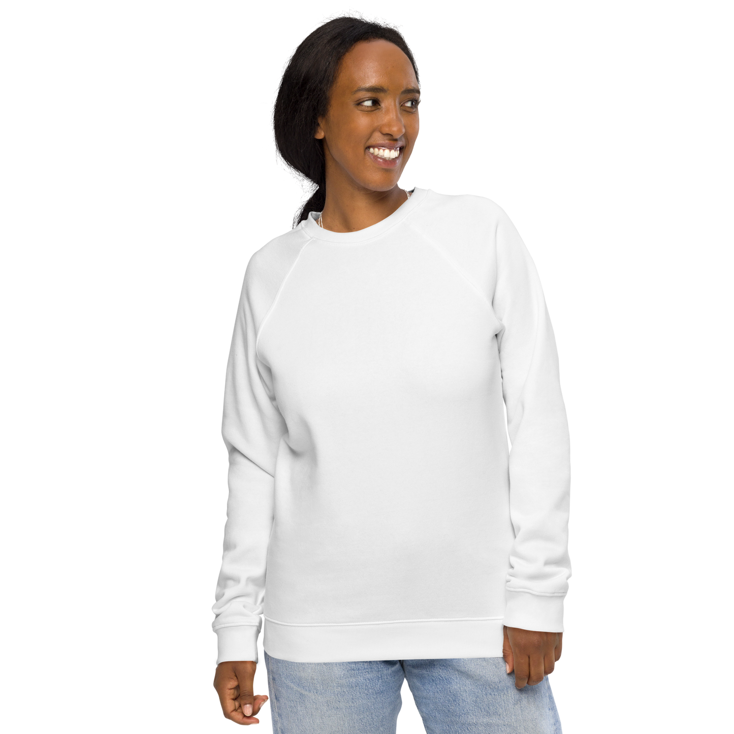 Unisex organic raglan sweatshirt