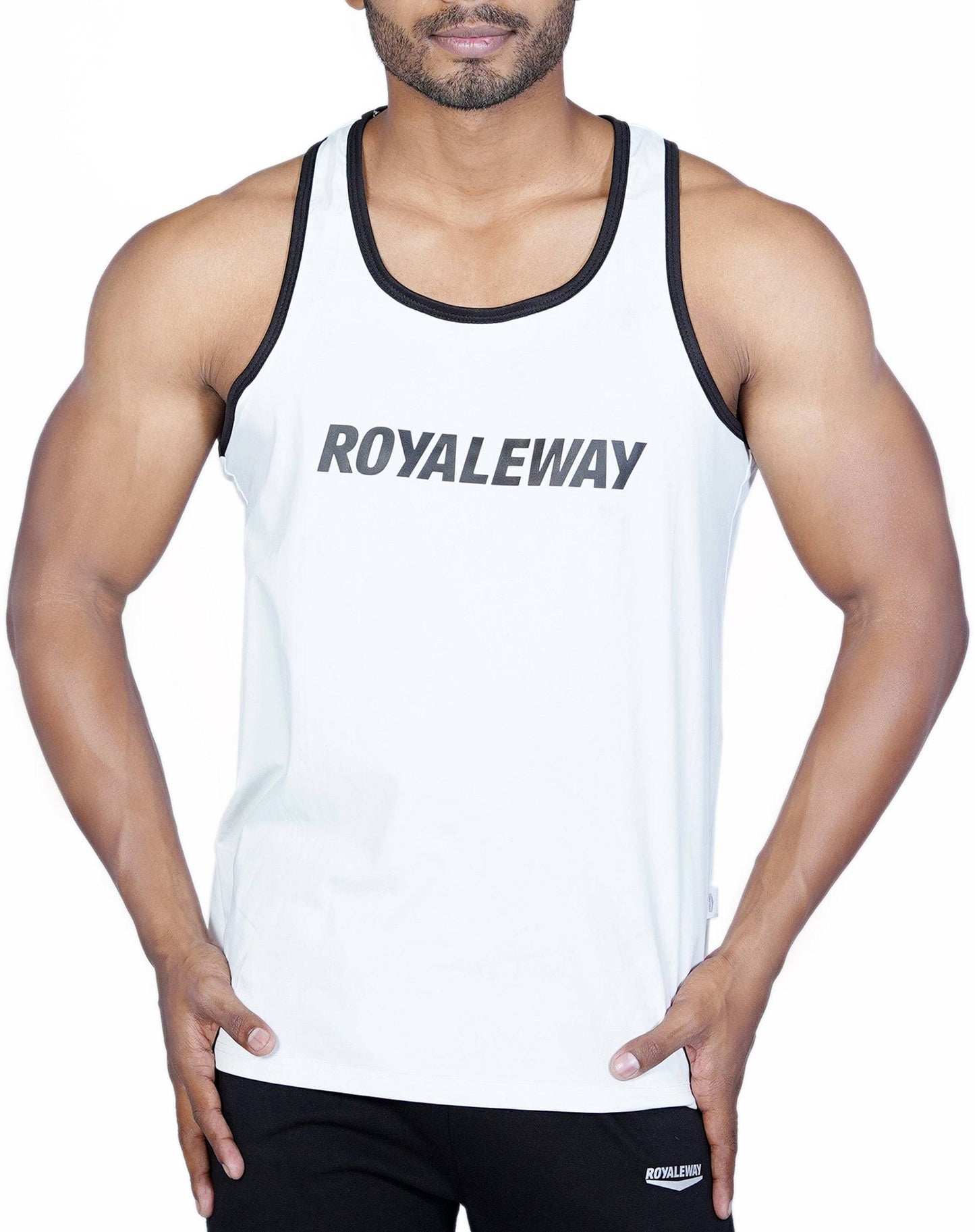 Lycra Vest White and Black Men RWM4009