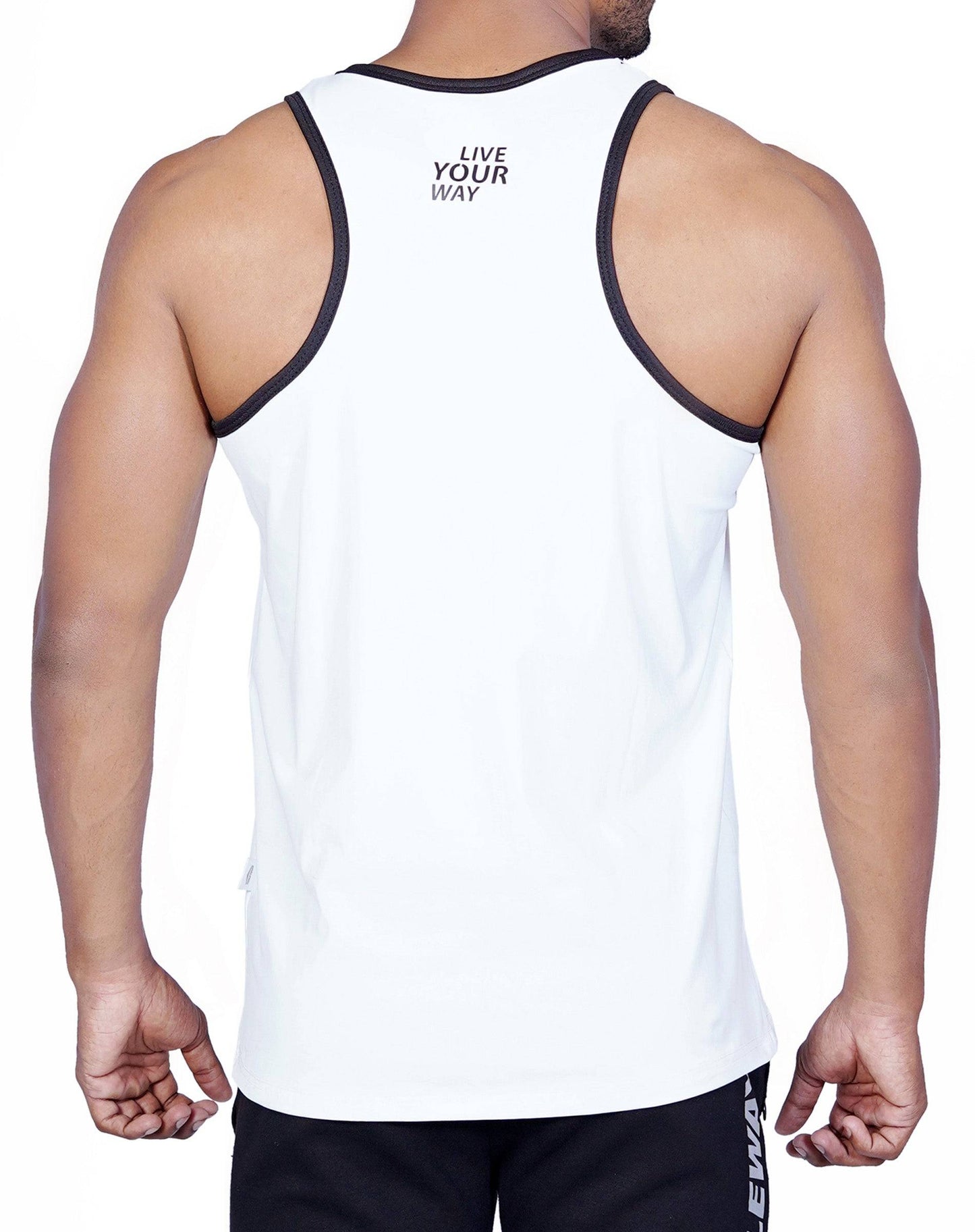Lycra Vest White and Black Men RWM4009