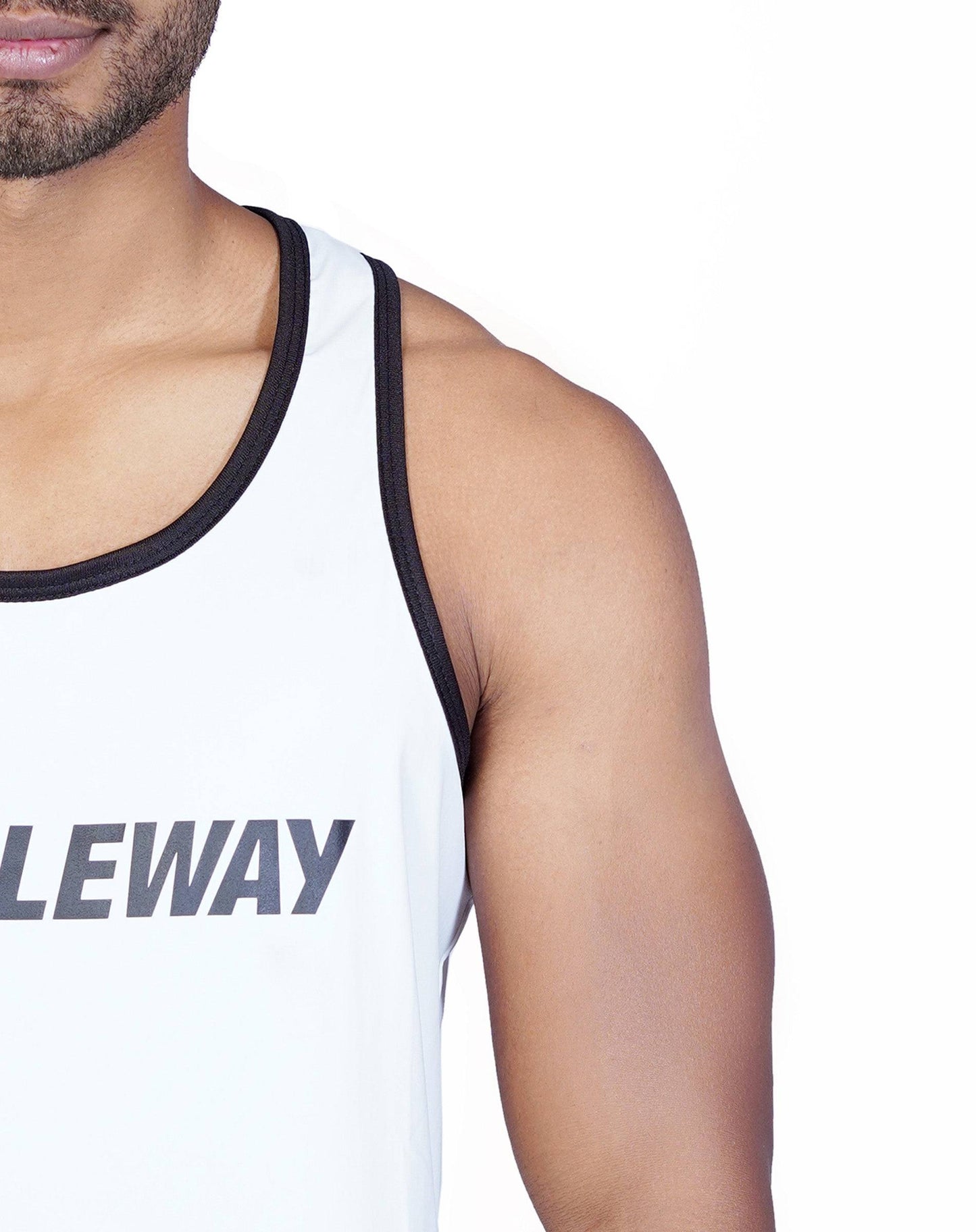 Lycra Vest White and Black Men RWM4009