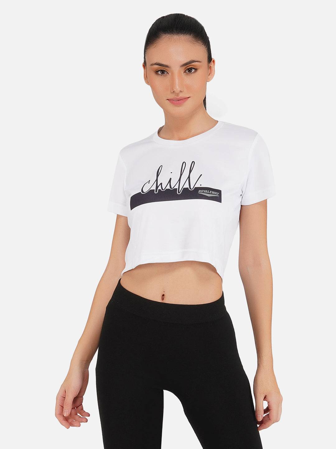 DriDOT White Long Back Crop Top RWW2035 Long Back Crop Top - royaleway.com