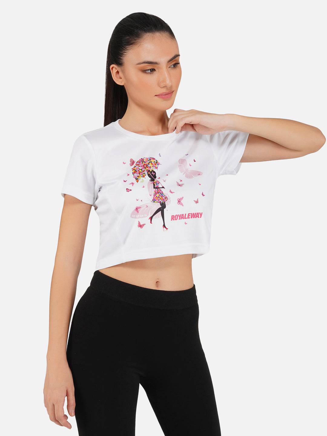 DriDOT White Long Back Crop Top RWW2033 Long Back Crop Top - royaleway.com