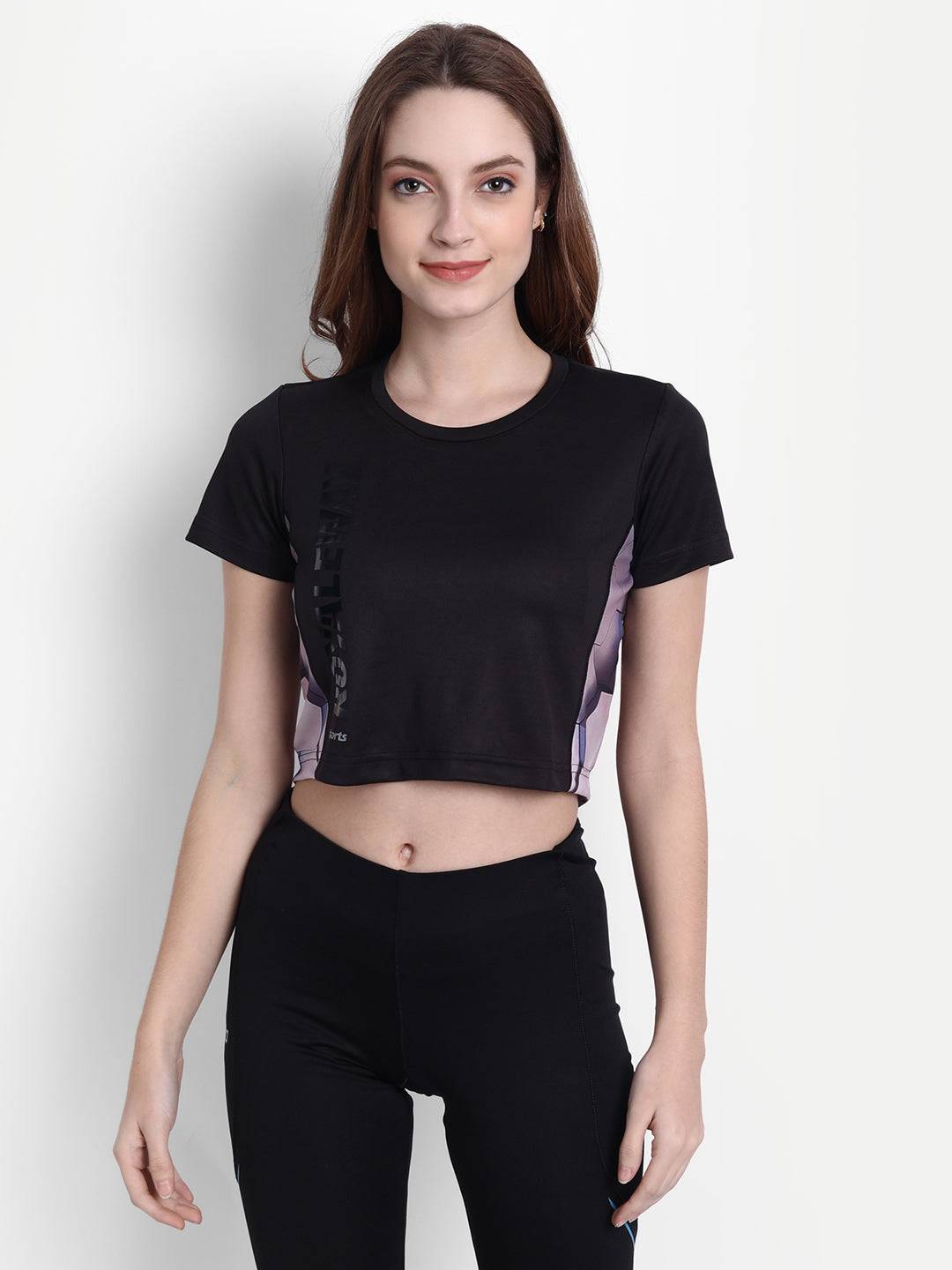 DriDOT Black Long Back Crop Top RWW2045 Long Back Crop Top - royaleway.com