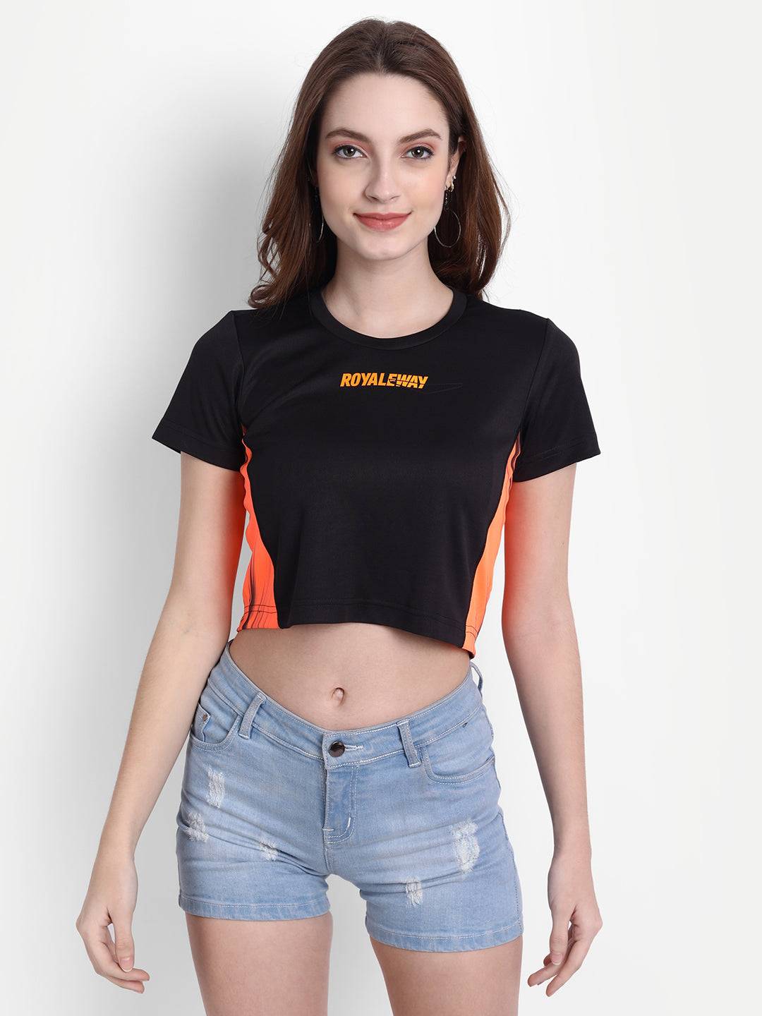 DriDOT Black Long Back Crop Top RWW2039 Long Back Crop Top - royaleway.com