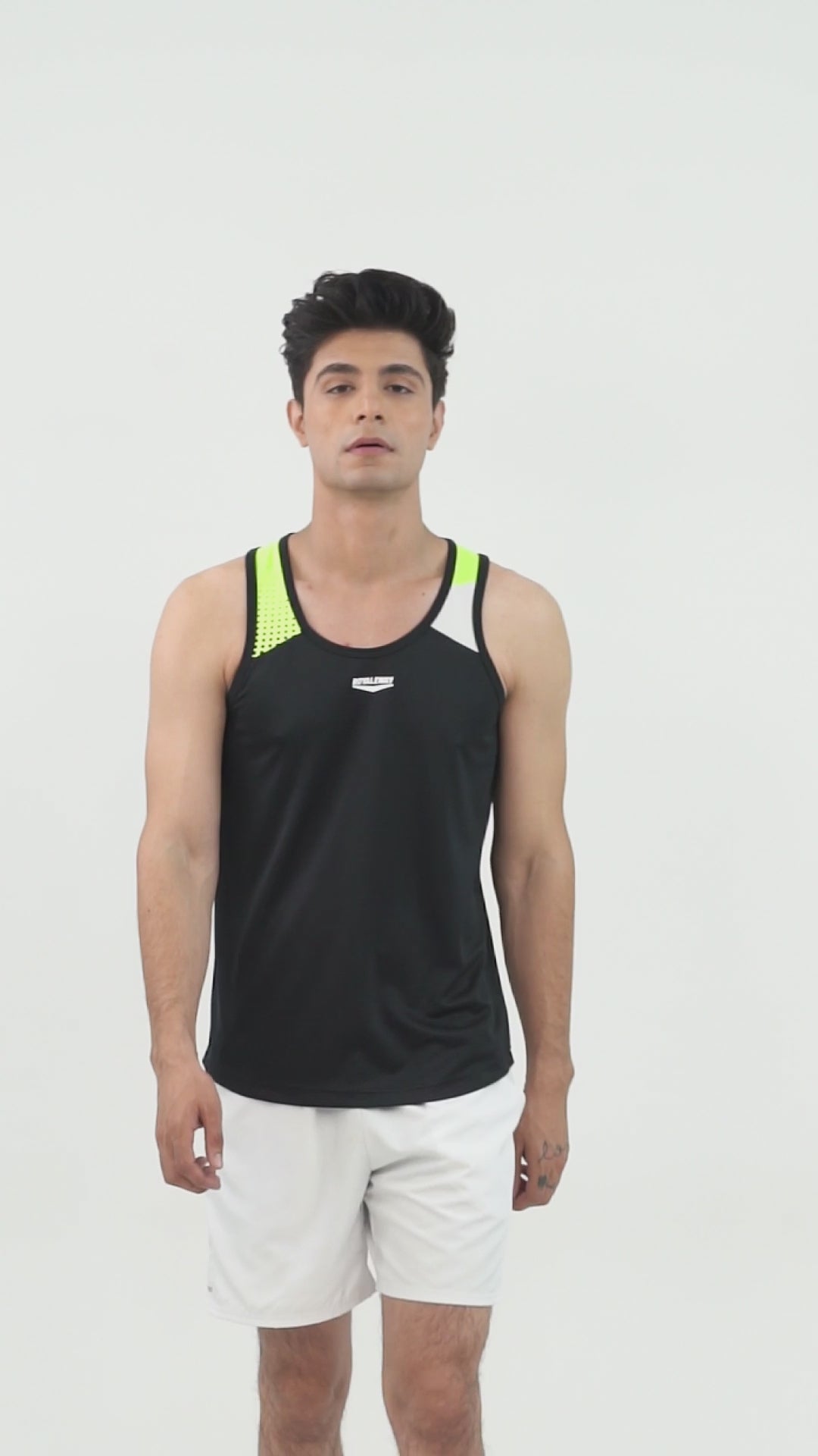 Black & Neon Green Designer Vest RWM4029