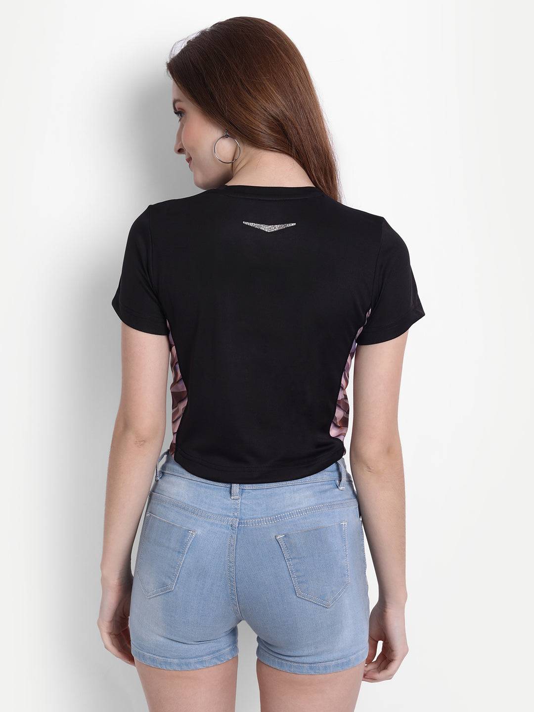 DriDOT Black Long Back Crop Top RWW2038 Long Back Crop Top - royaleway.com