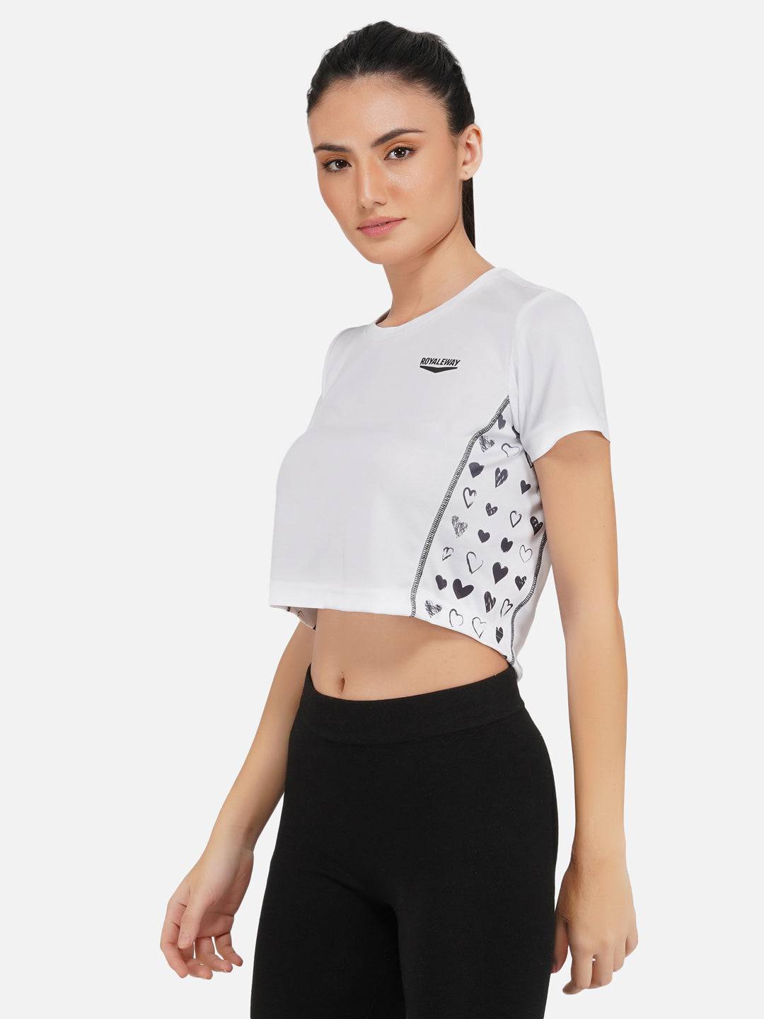 DriDOT White Long Back Crop Top RWW2031 Long Back Crop Top - royaleway.com