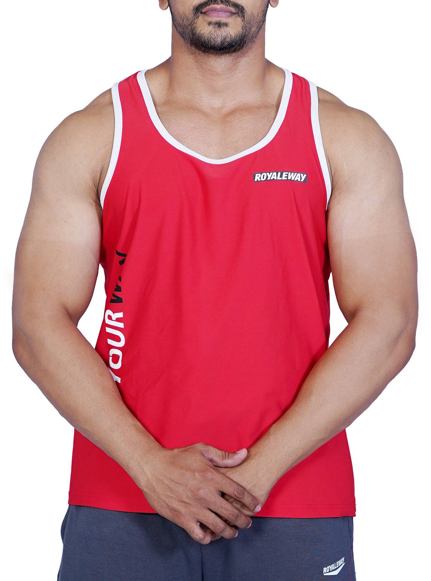 Lycra Vest Red and White RWM4007