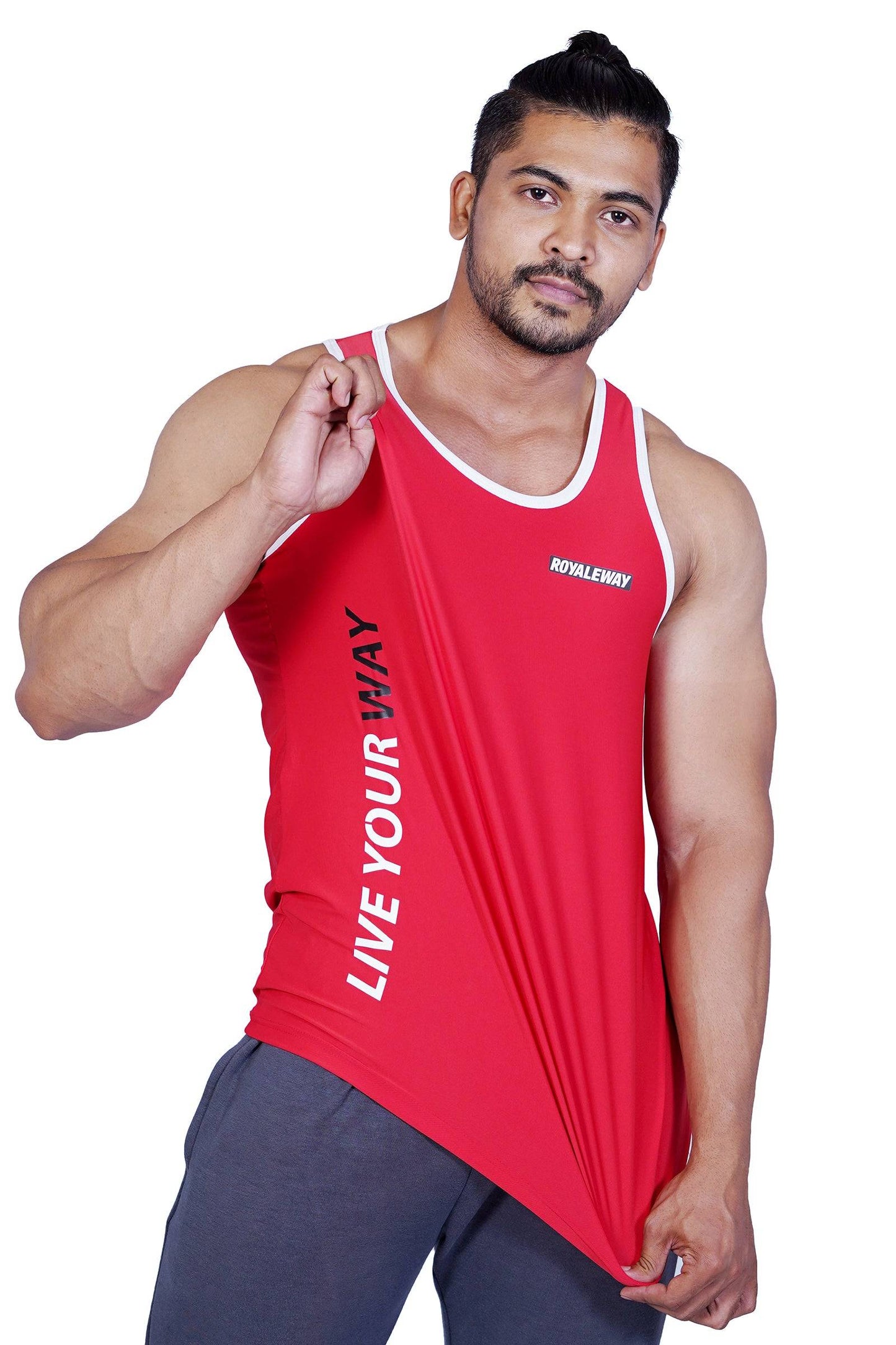 Lycra Vest Red and White RWM4007