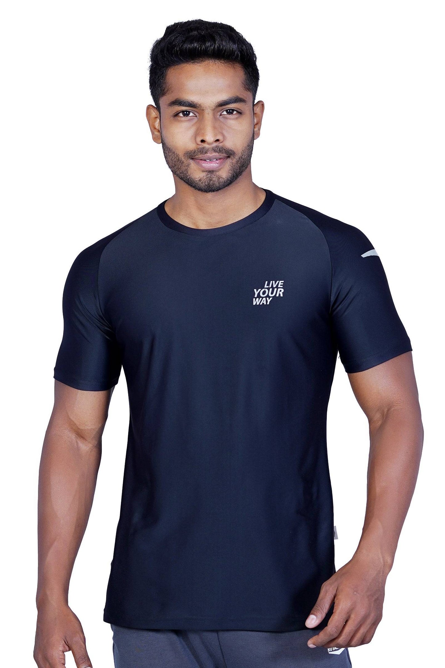 Lycra Raglan Black Men RWM2071