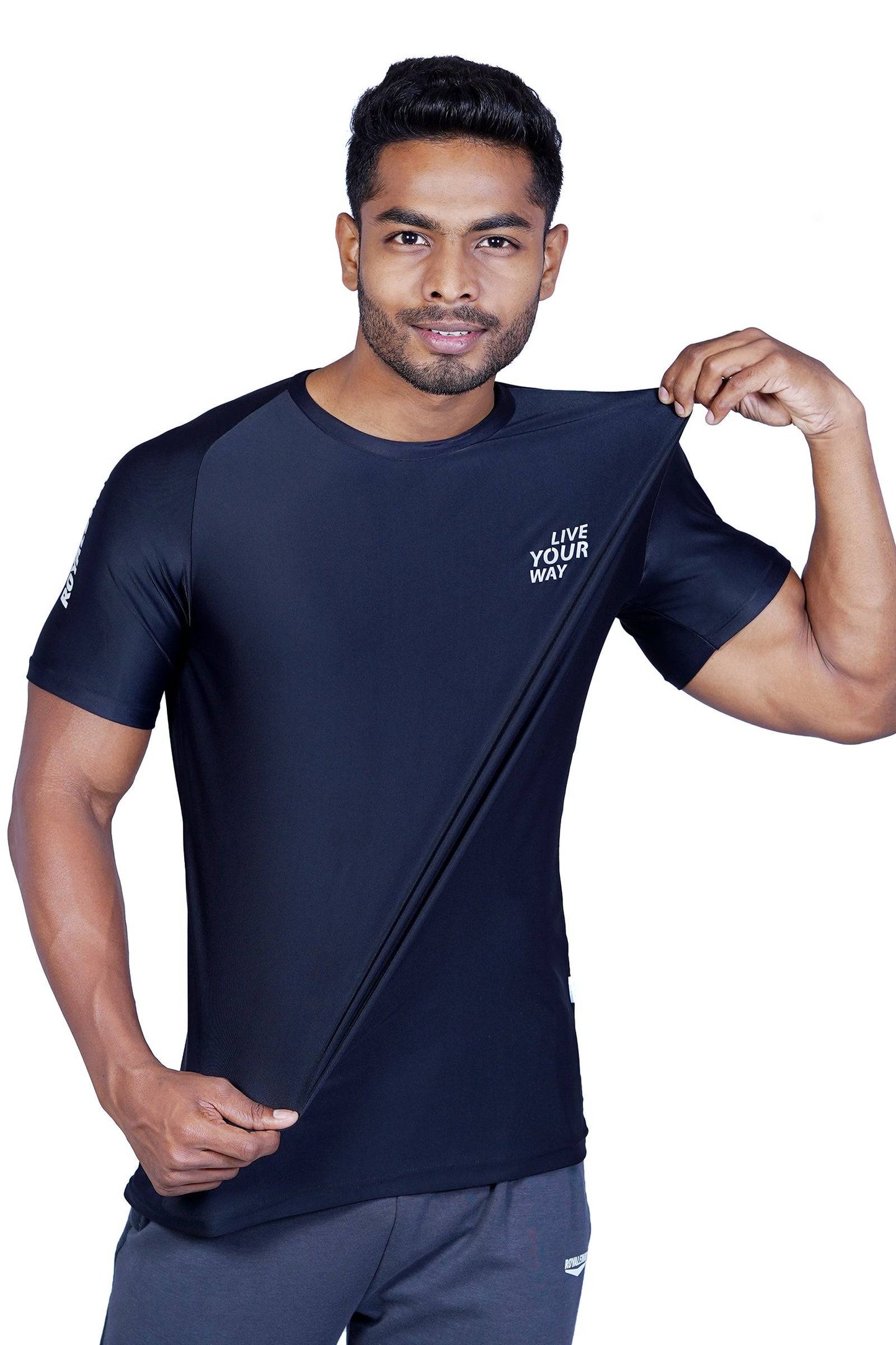 Lycra Raglan Black Men RWM2071