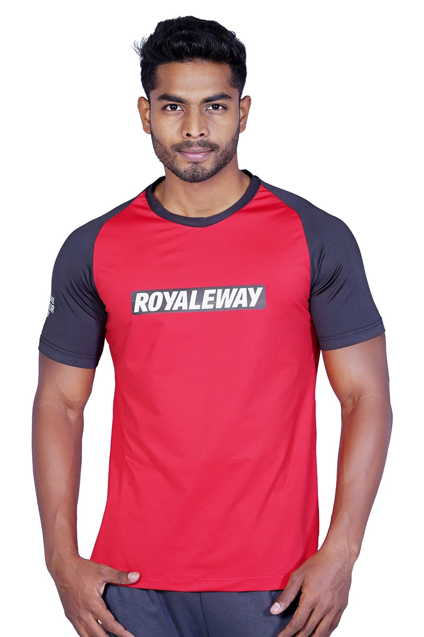 Lycra Raglan Red and Black RWM2074