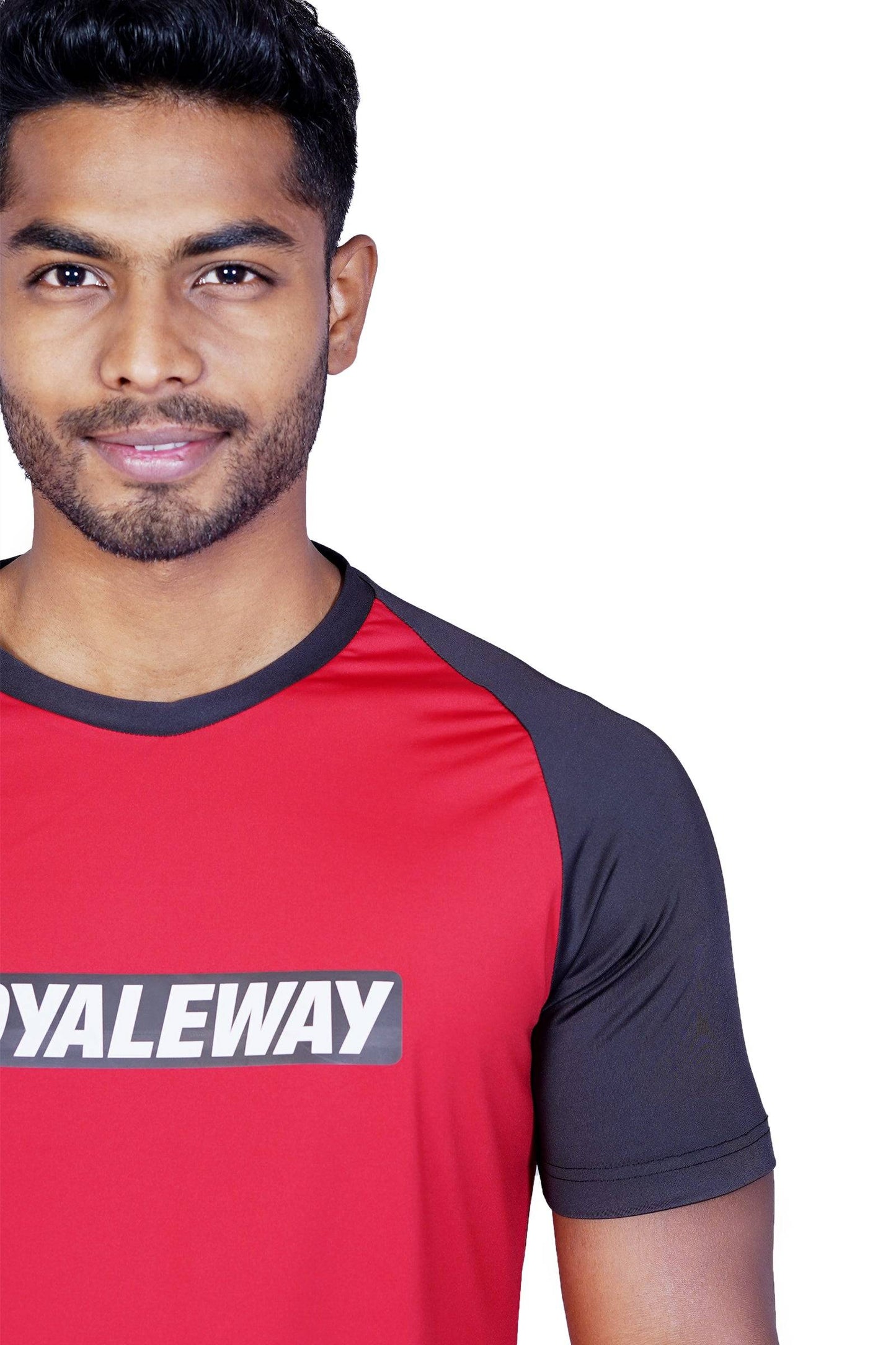 Lycra Raglan Red and Black RWM2074