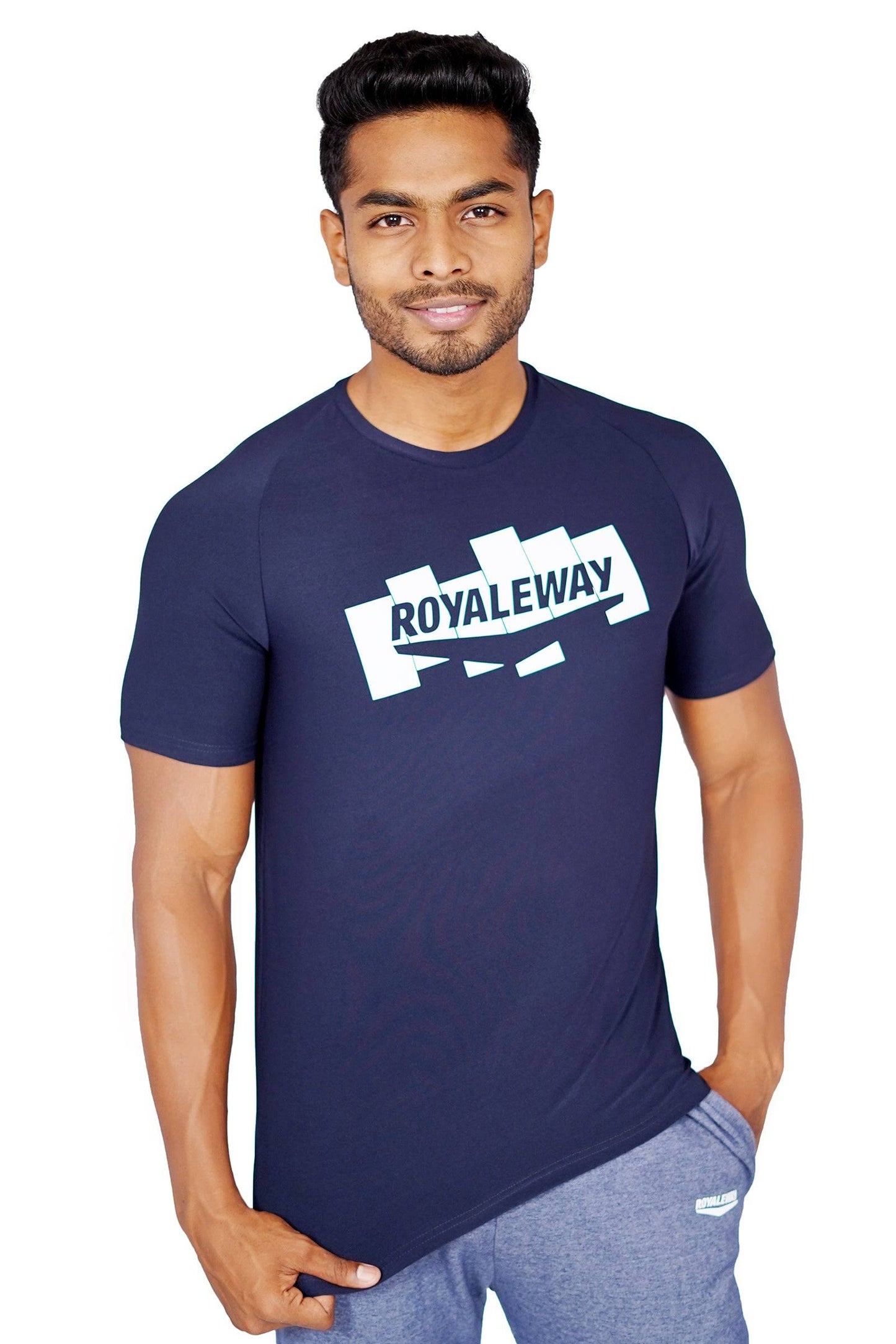 Lycra Raglan Navy Blue Men RWM2073