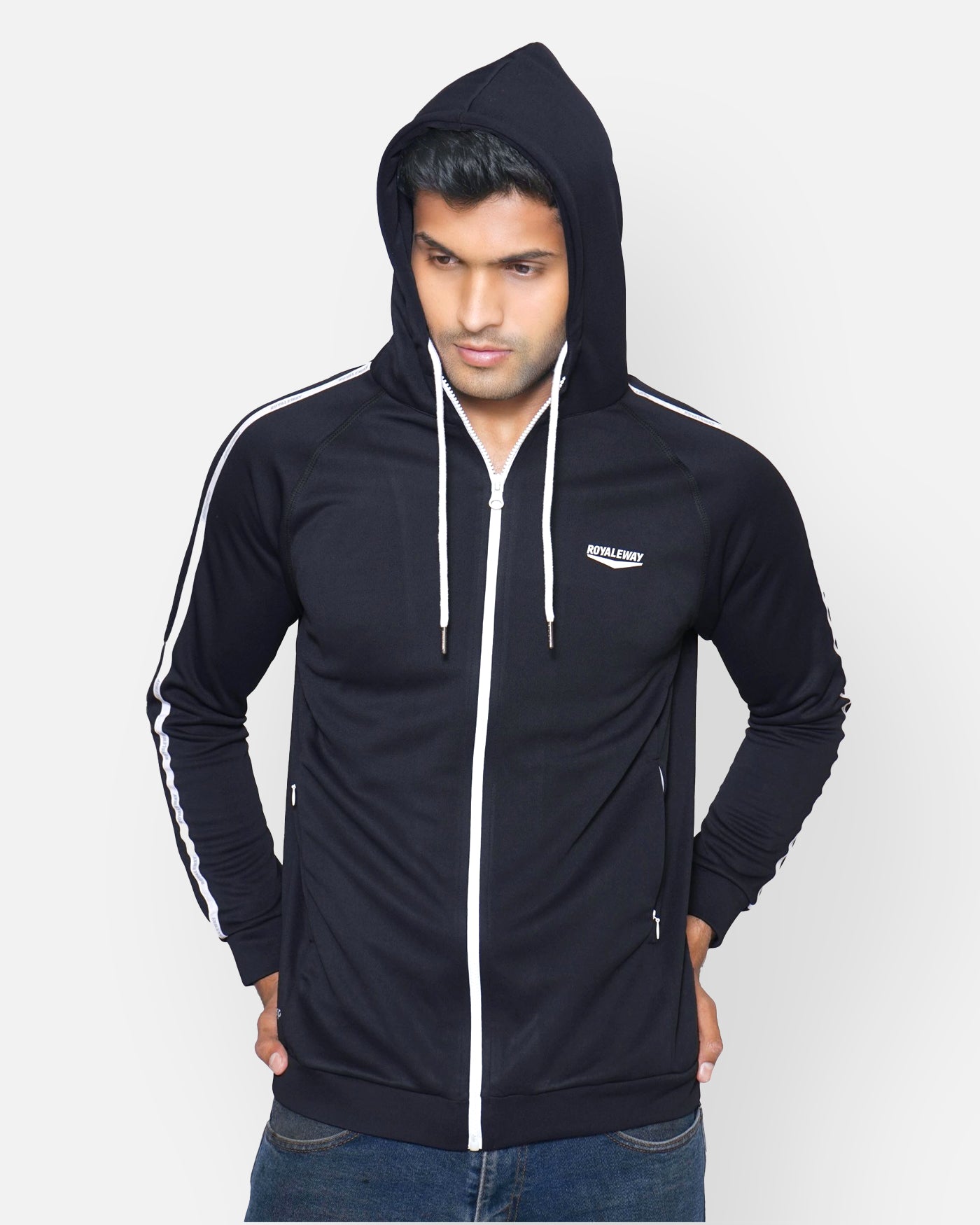 CrossFIT Black Raglan Hoodie Jacket RWM0007 Hoodie Jacket - royaleway.com