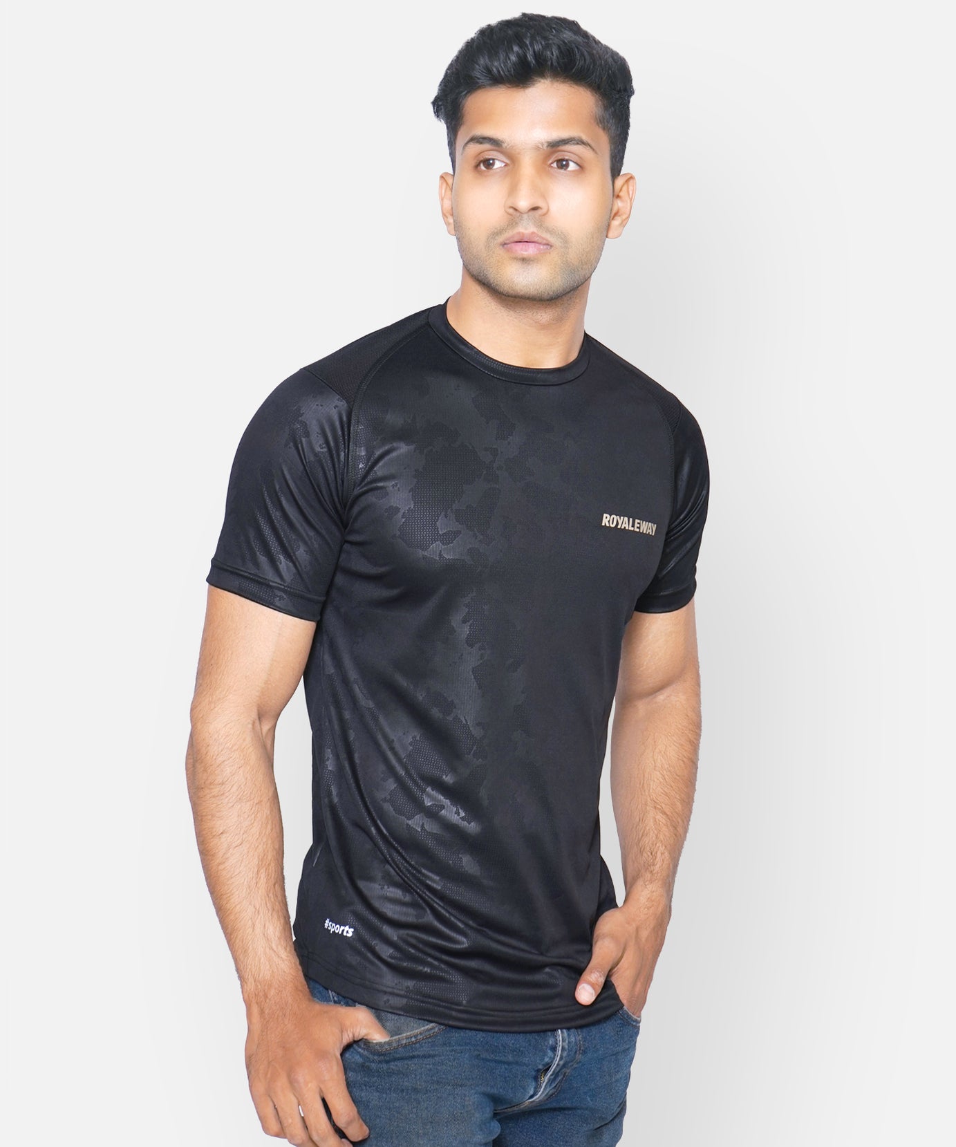 Black Camouflage Raglan T-Shirt RWM2045 Raglan T-Shirt - royaleway.com