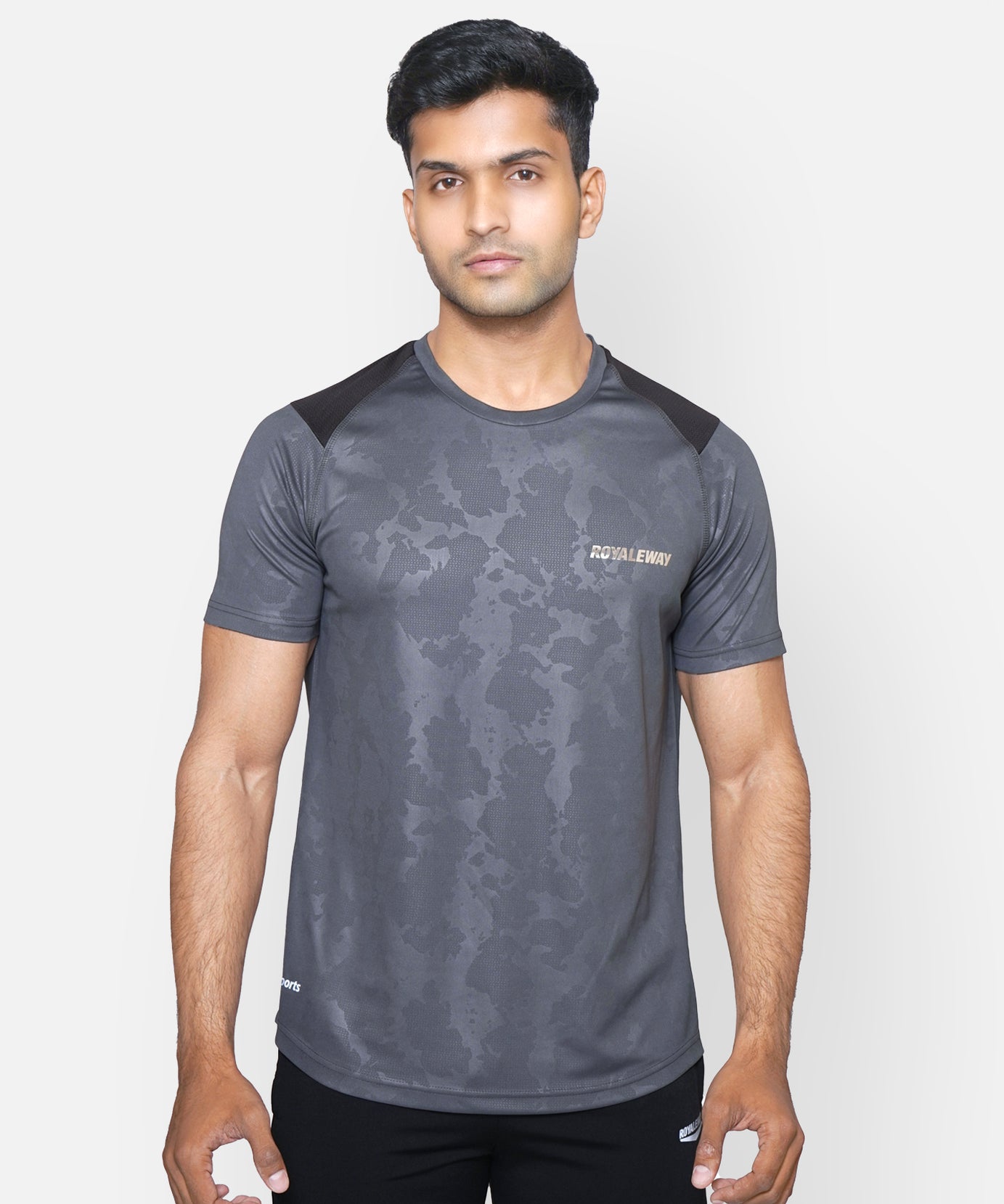 Grey Camouflage Raglan T-Shirt RWM2046 Raglan T-Shirt - royaleway.com