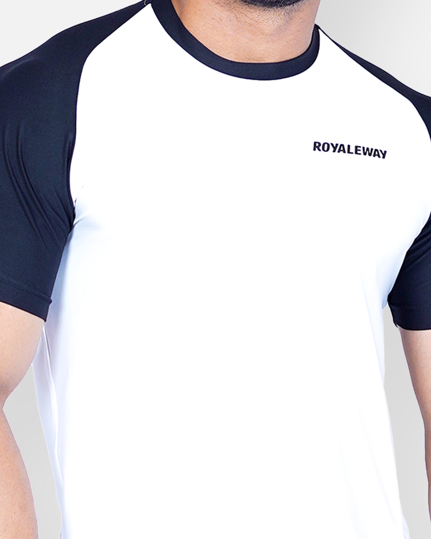 Lycra Raglan White and Black Men RWM2072