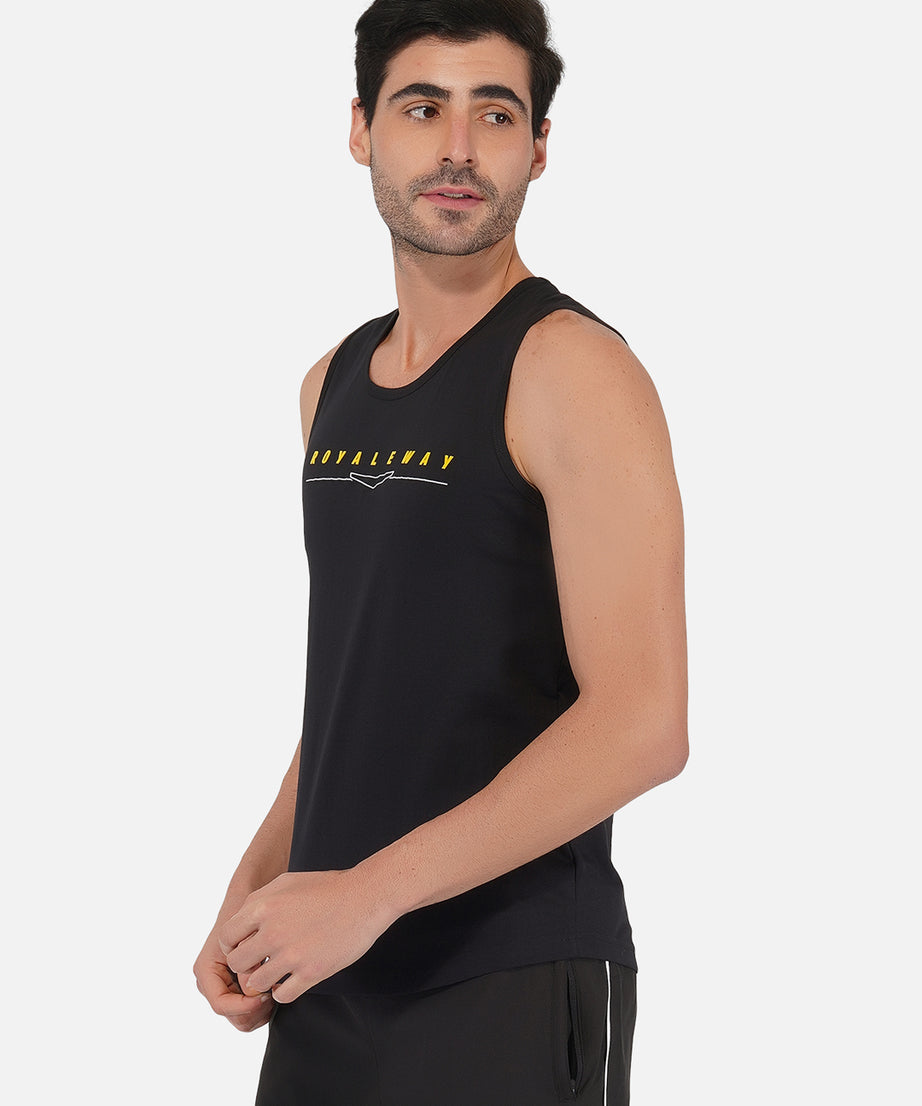 Cotton Black & Yellow Vest RWM4027 Cotton Vest - royaleway.com