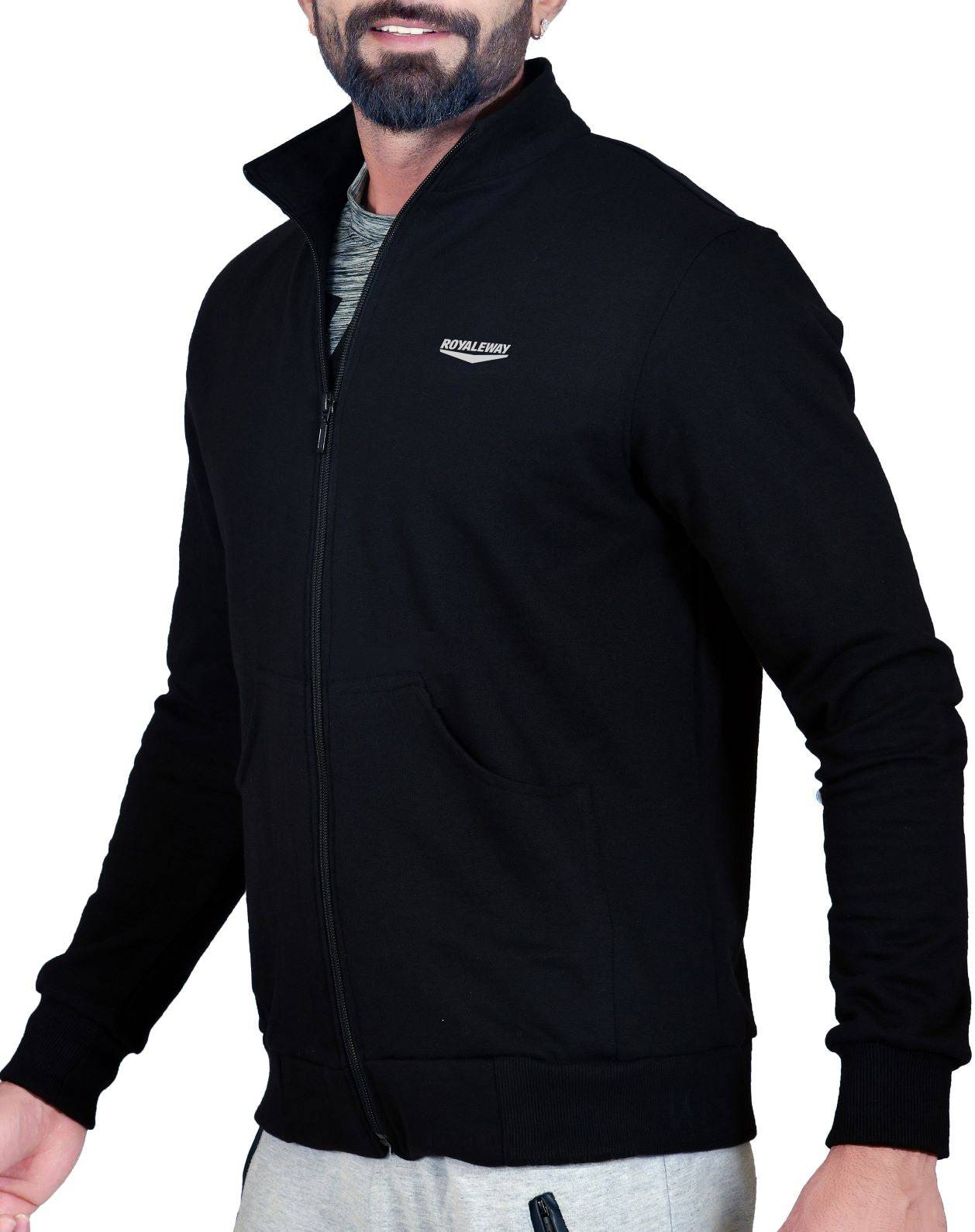 STAND COLLAR ZIPPER JACKET BLACK Men RWM6016