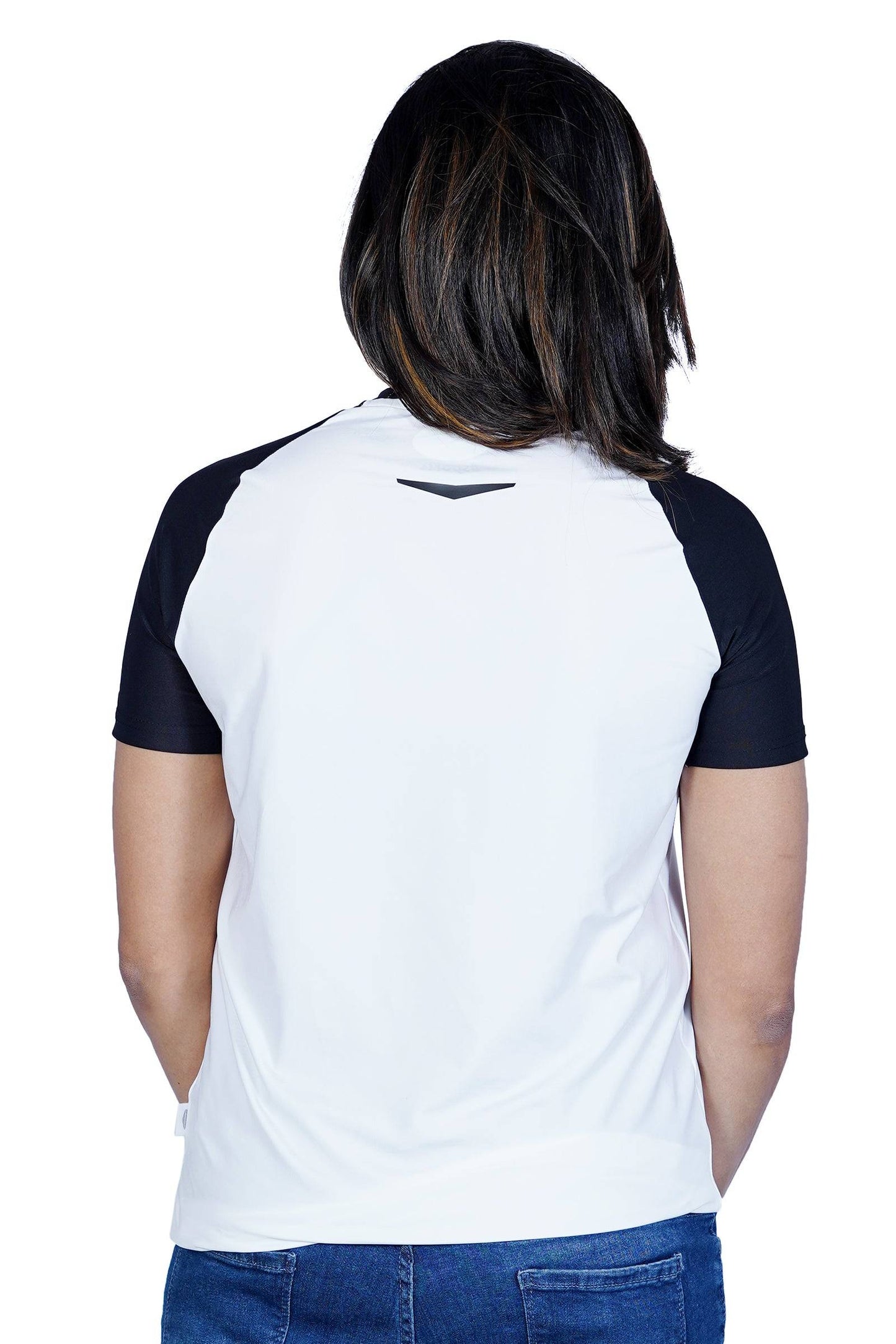 Lycra Raglan White and Black Women RWW2001