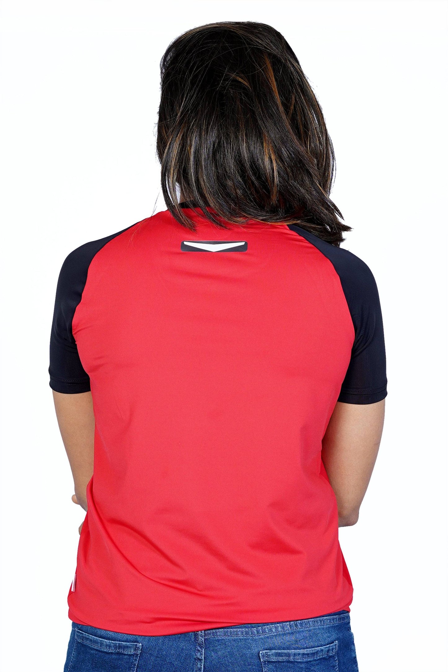 Lycra Raglan Red and Black Women RWW2002