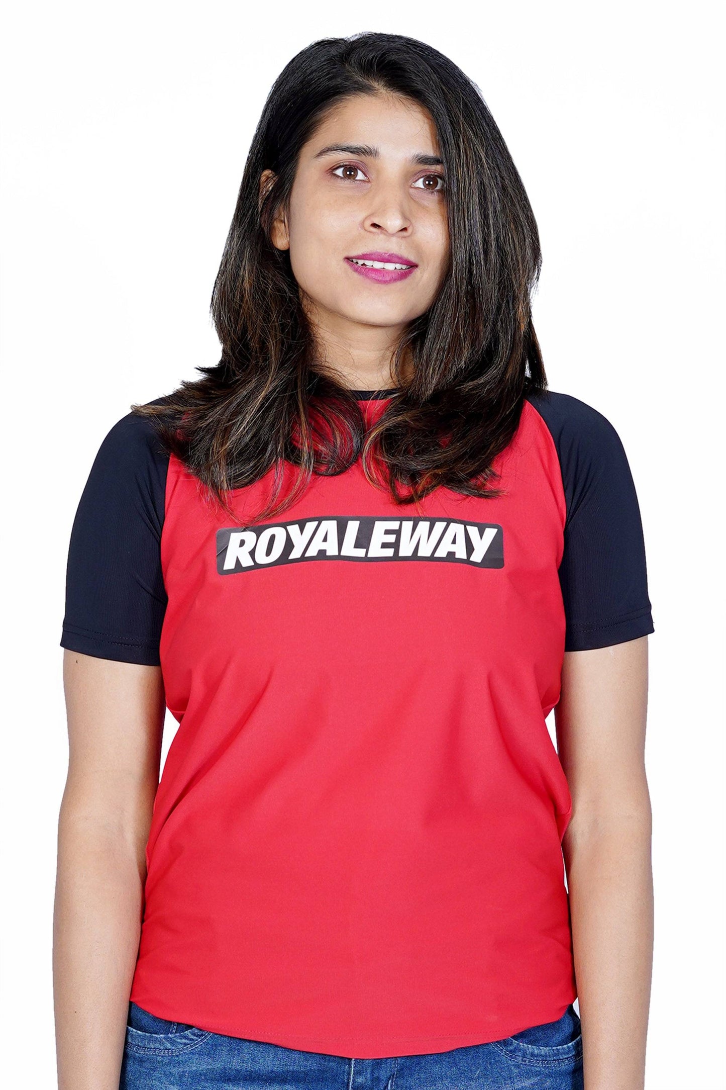 Lycra Raglan Red and Black Women RWW2002