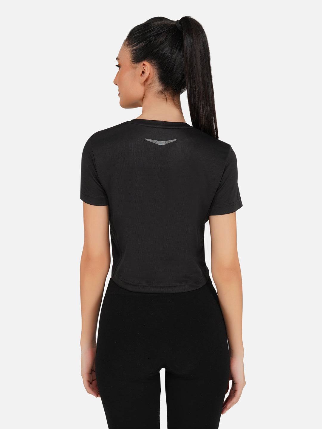 LONG BACK CROP TOP BLACK RWW2025