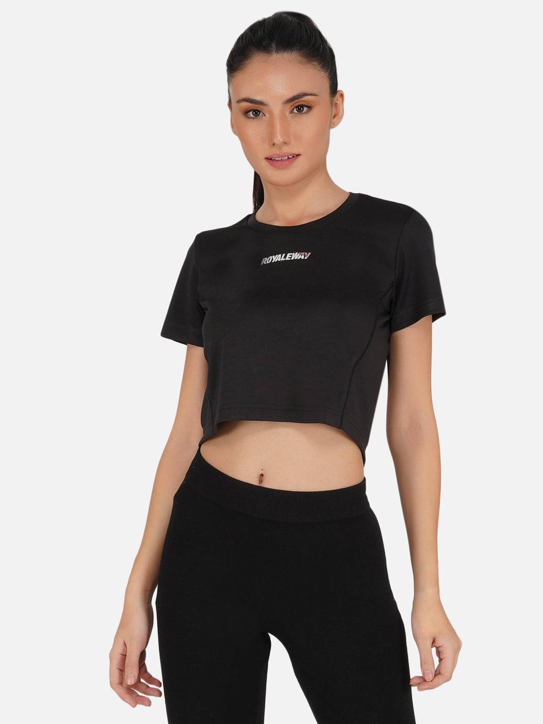 LONG BACK CROP TOP BLACK RWW2025