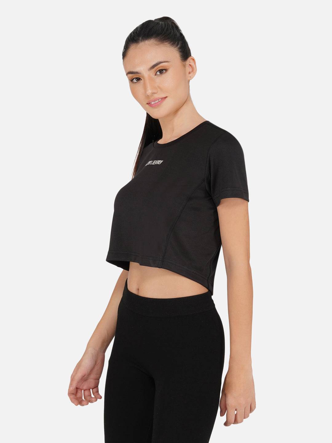 LONG BACK CROP TOP BLACK RWW2025