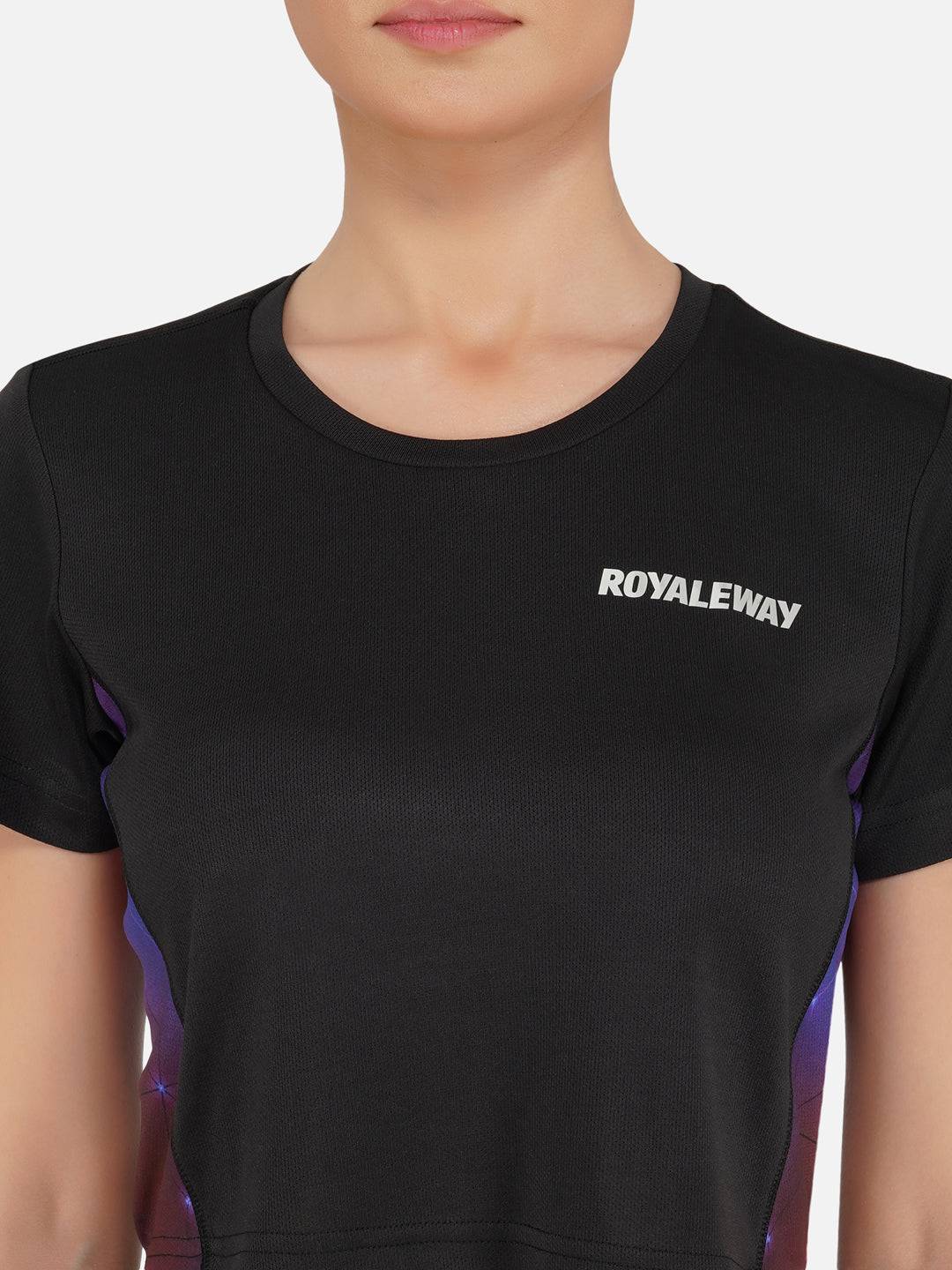 LONG BACK CROP TOP BLACK AND STEEL RWW2028