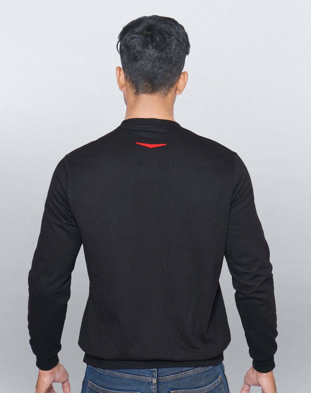 Fleece Pocket Sweatshirt Black and Red Men RWM9003