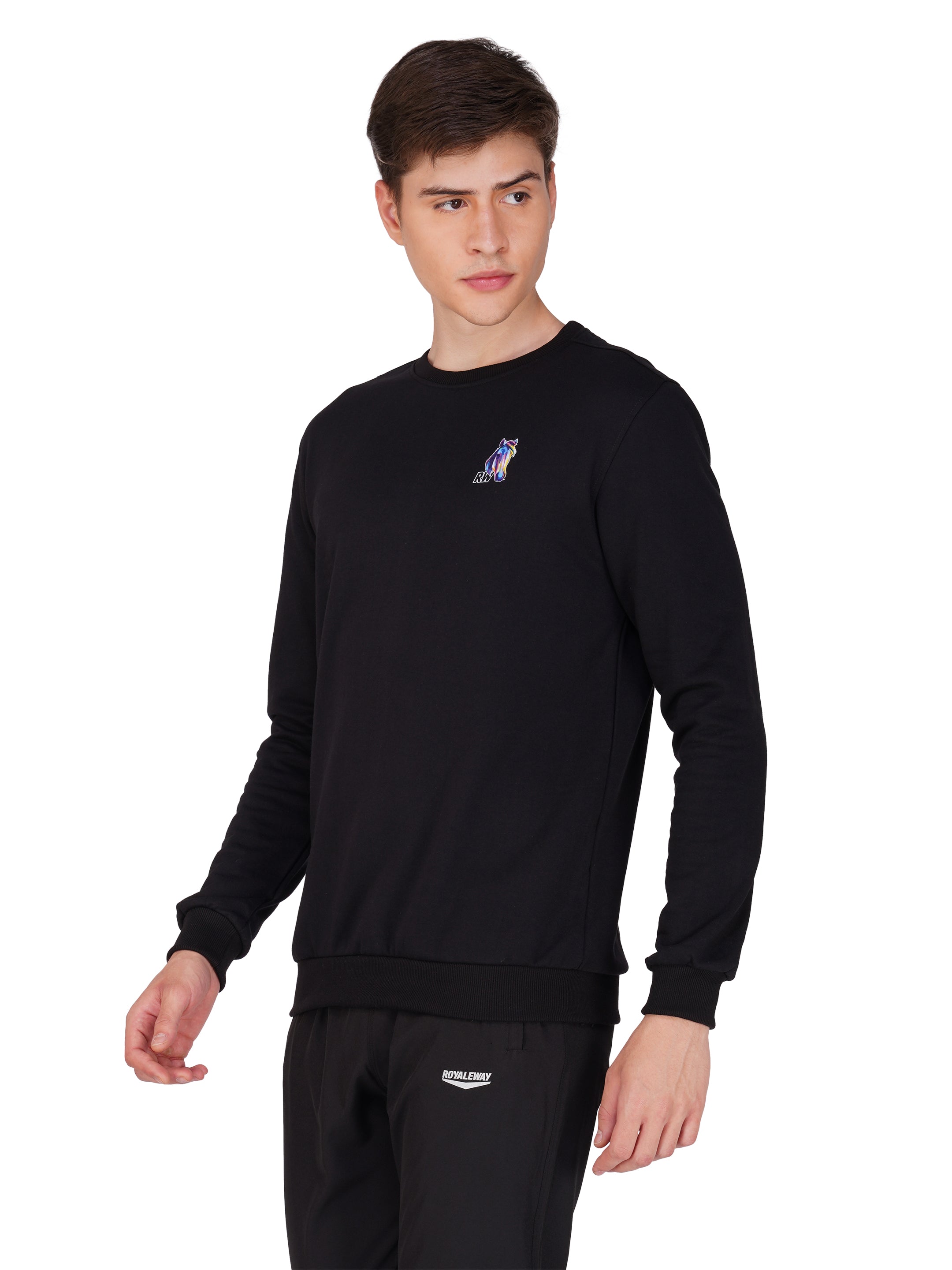 Sweatshirt Pullover Apparel Men Black RW Horse RWM9013