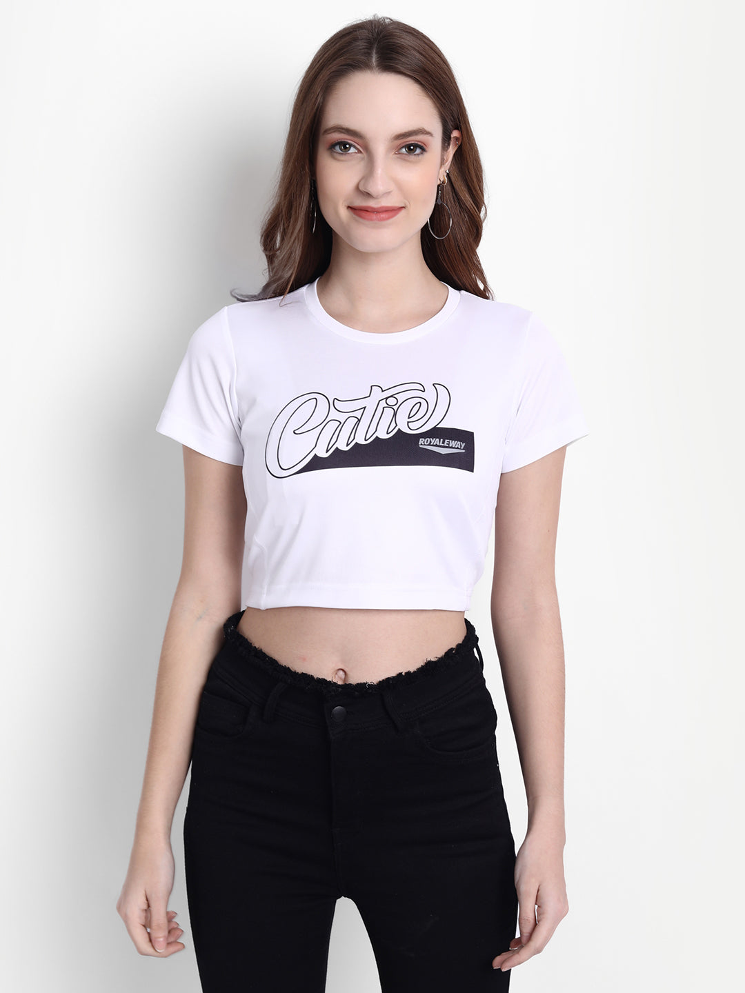 DriDOT Crop Top T Shirt Apparel Long Back &amp; White Cutie Women RWW2043