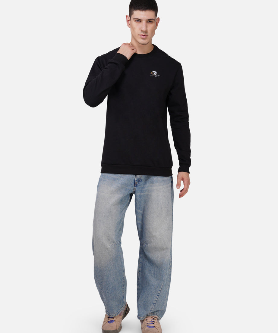 Fleece Eagle Black Sweatshirt RWM9012