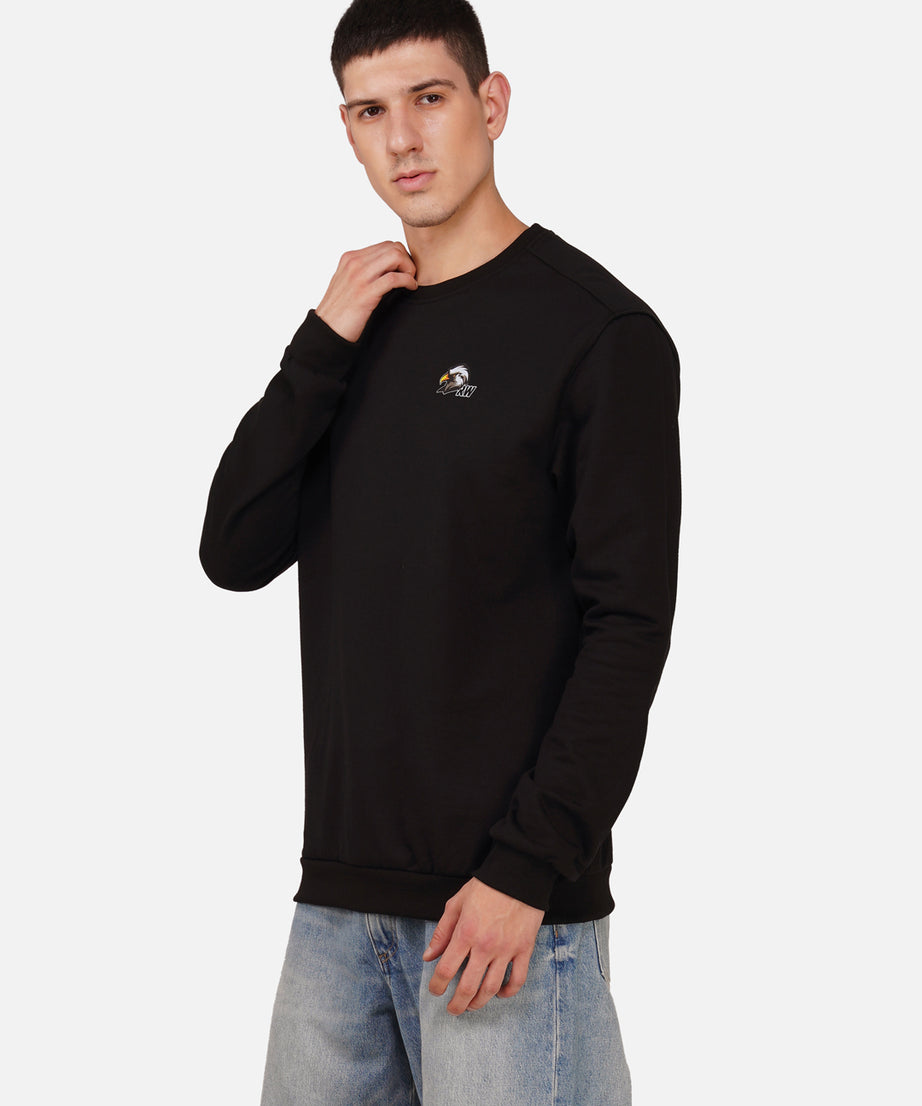 Fleece Eagle Black Sweatshirt RWM9012