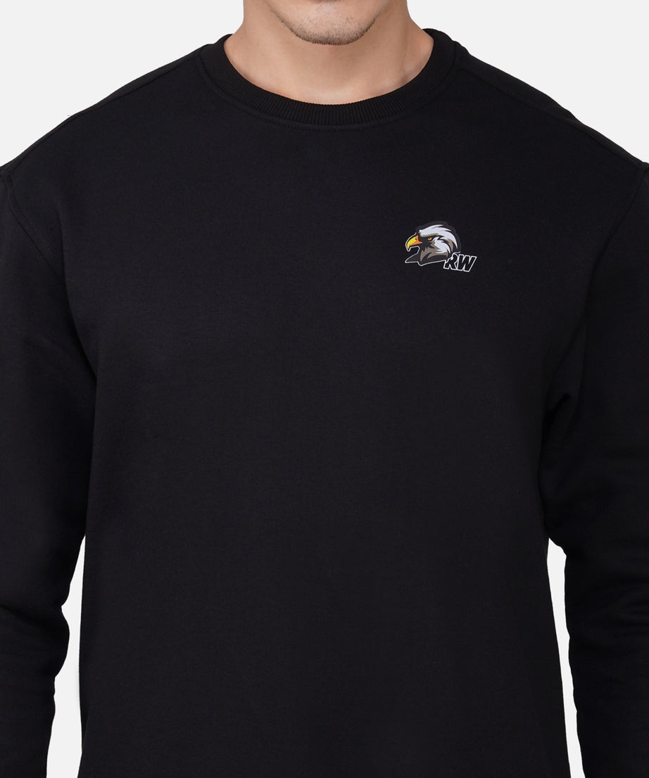 Fleece Eagle Black Sweatshirt RWM9012