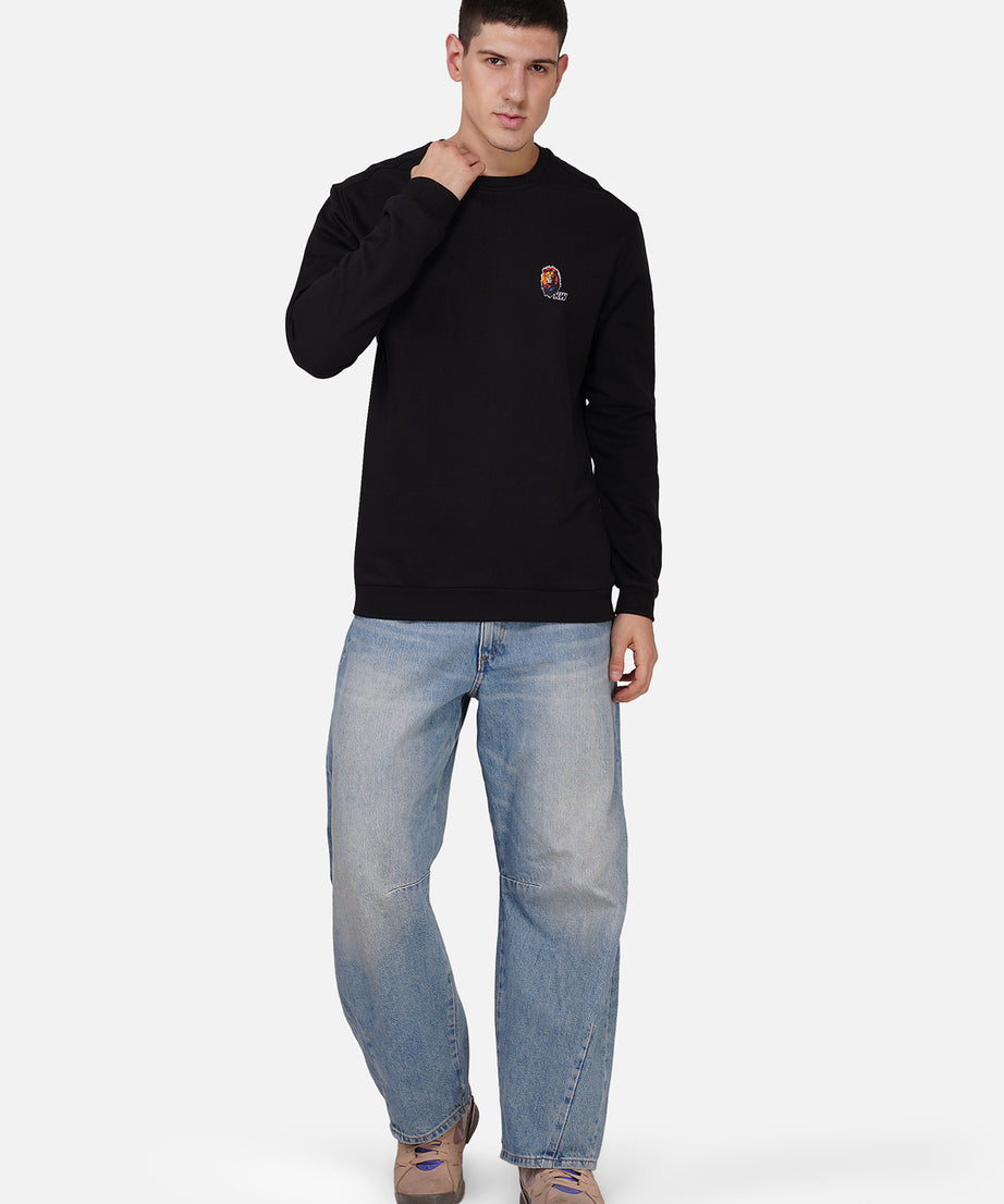 Fleece Lion Black Sweatshirt RWM9014