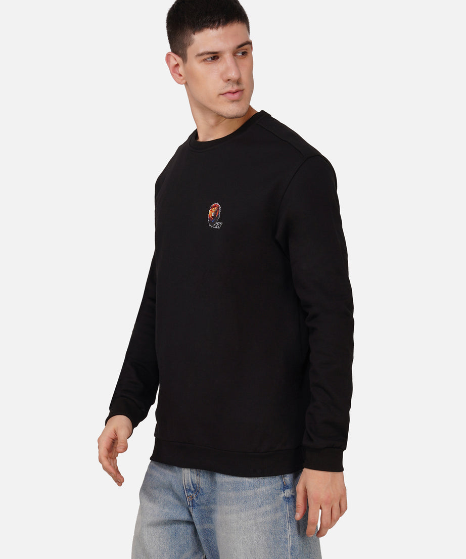 Fleece Lion Black Sweatshirt RWM9014
