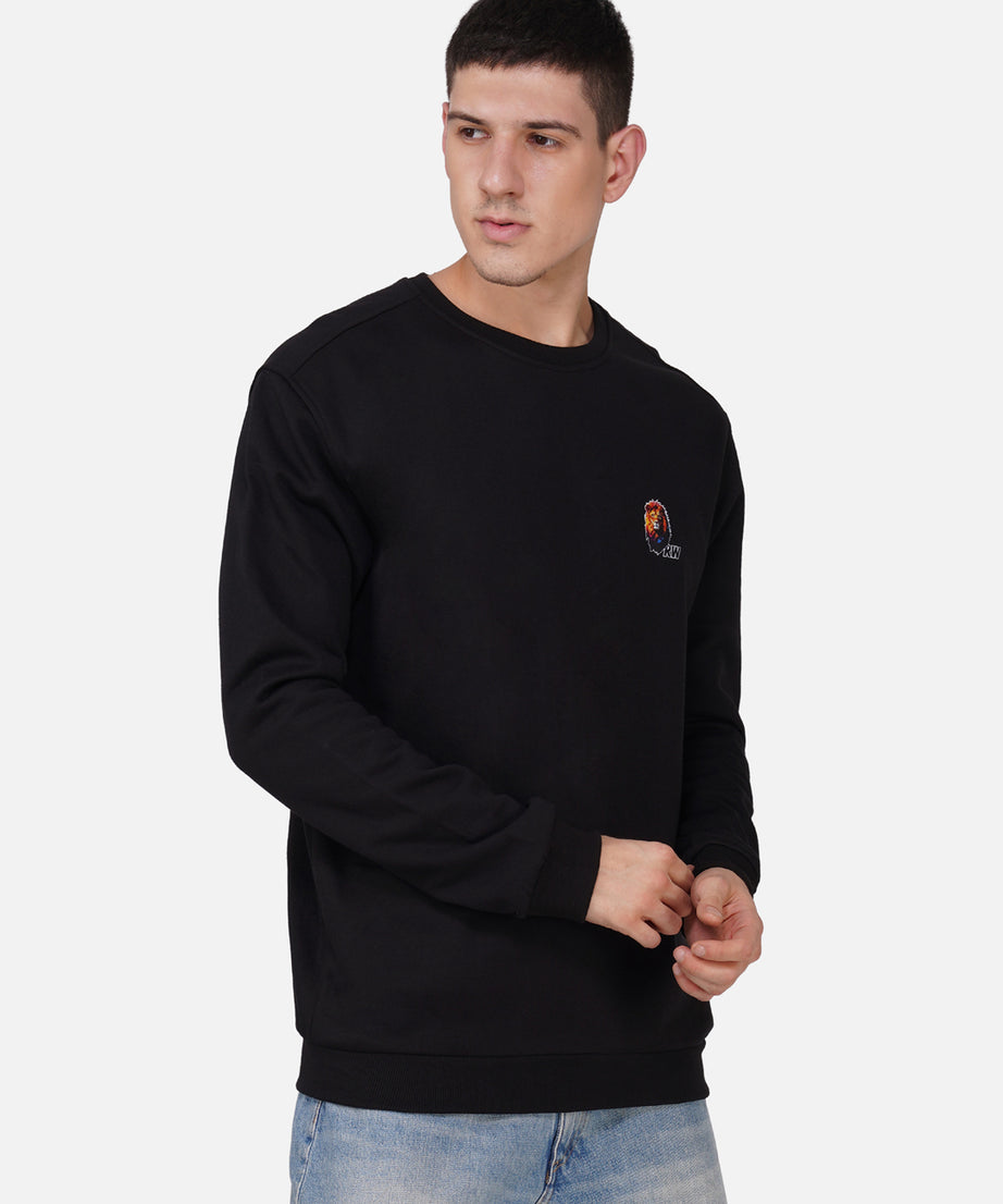 Fleece Lion Black Sweatshirt RWM9014