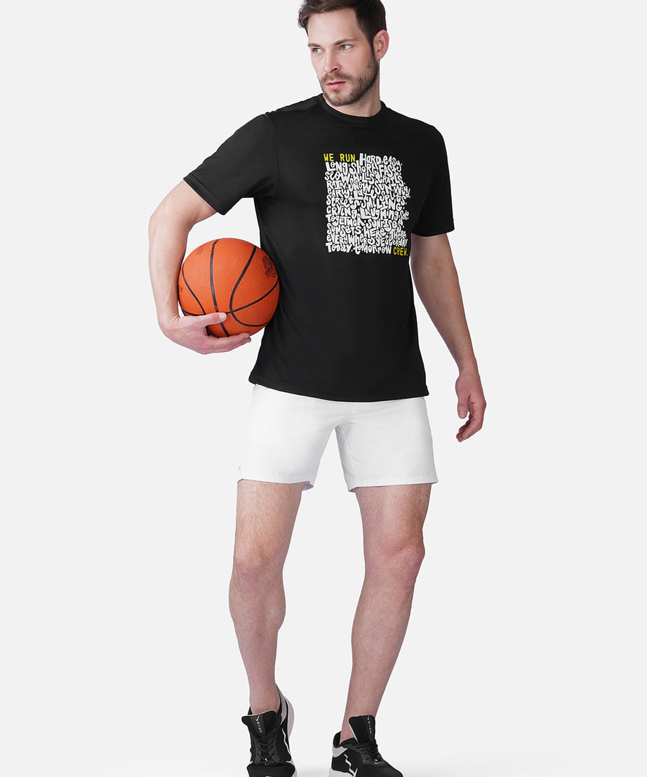 Running Black T-Shirt Slim Fit Men RWM2056
