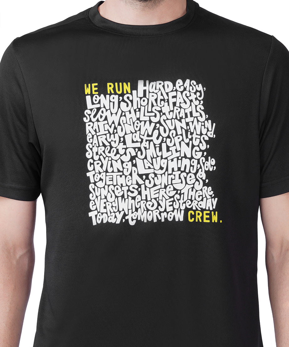 Running Black T-Shirt Slim Fit Men RWM2056