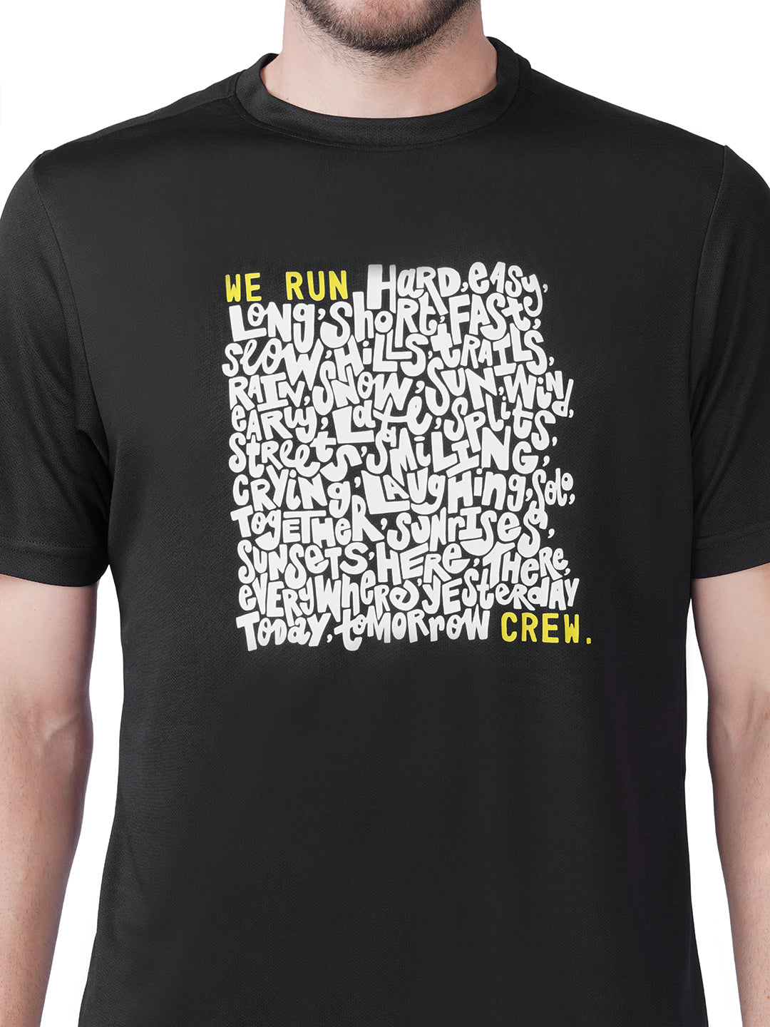 Running Black T-Shirt Slim Fit Men RWM2056