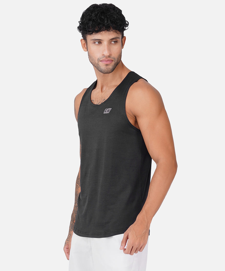 Jacquard Black Men Vest