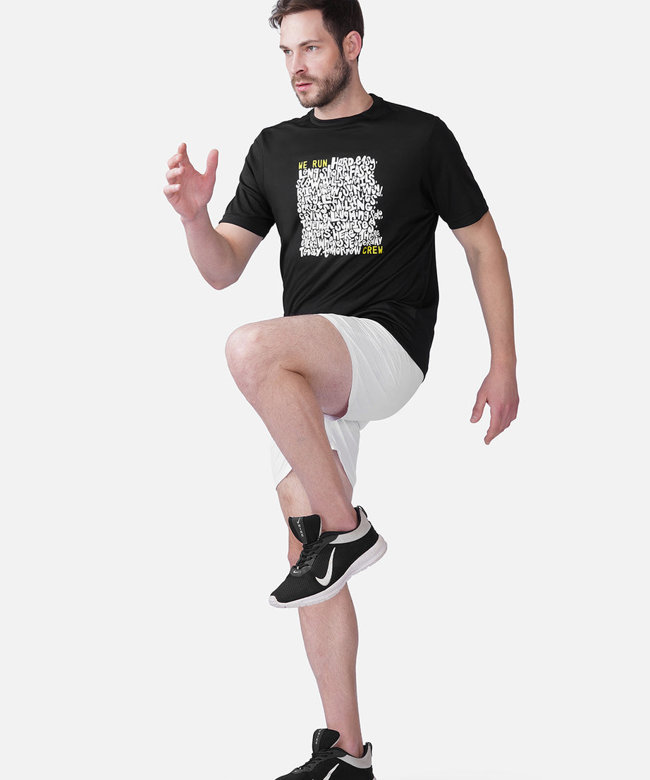 Running Black T-Shirt Slim Fit Men RWM2056