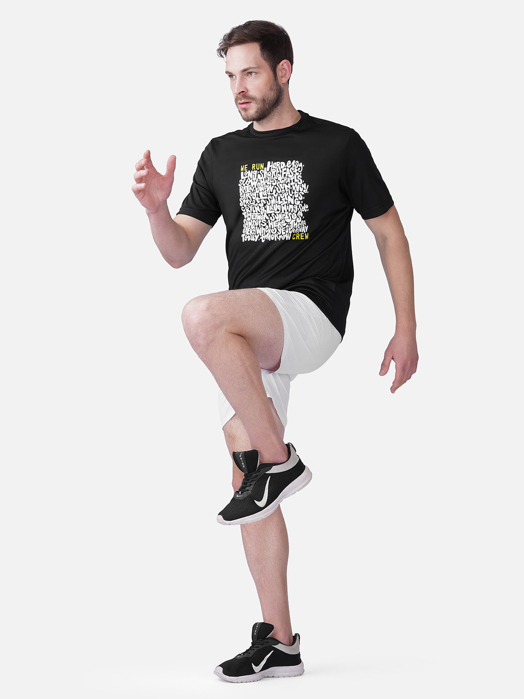 Running Black T-Shirt Slim Fit Men RWM2056